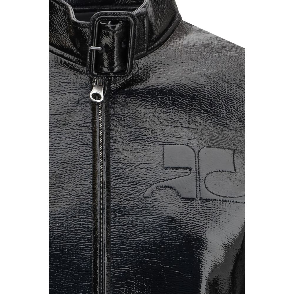Black Cotton Full-Length Jacket - ventzia