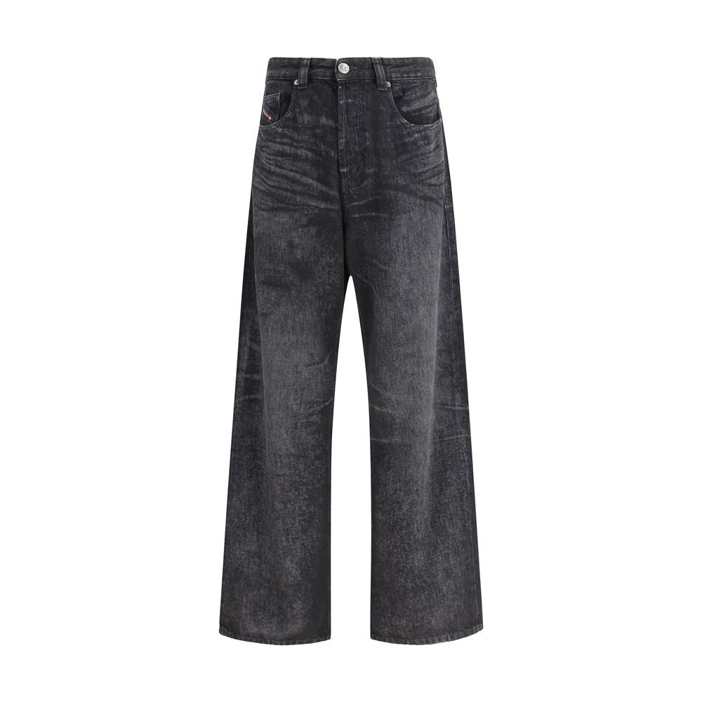 Black Cotton Relaxed Fit Jeans - ventzia