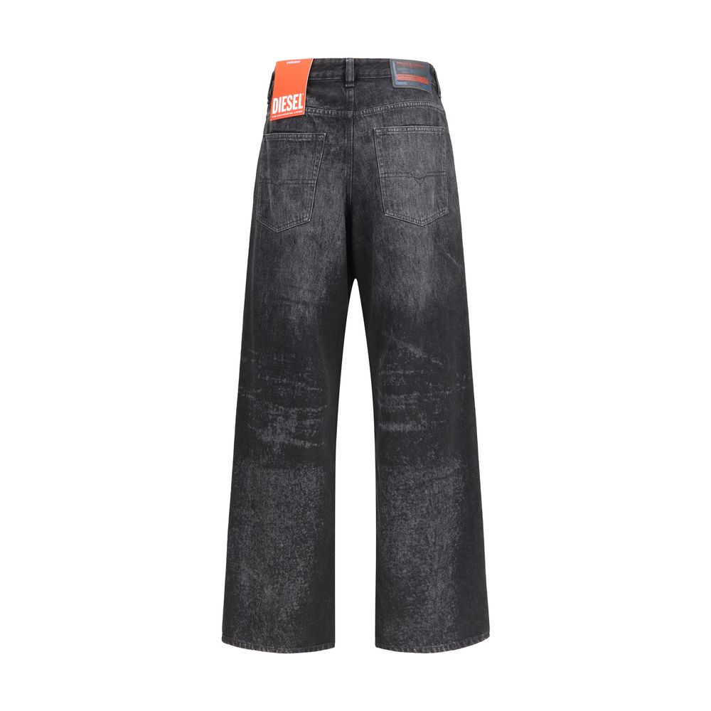 Black Cotton Relaxed Fit Jeans - ventzia