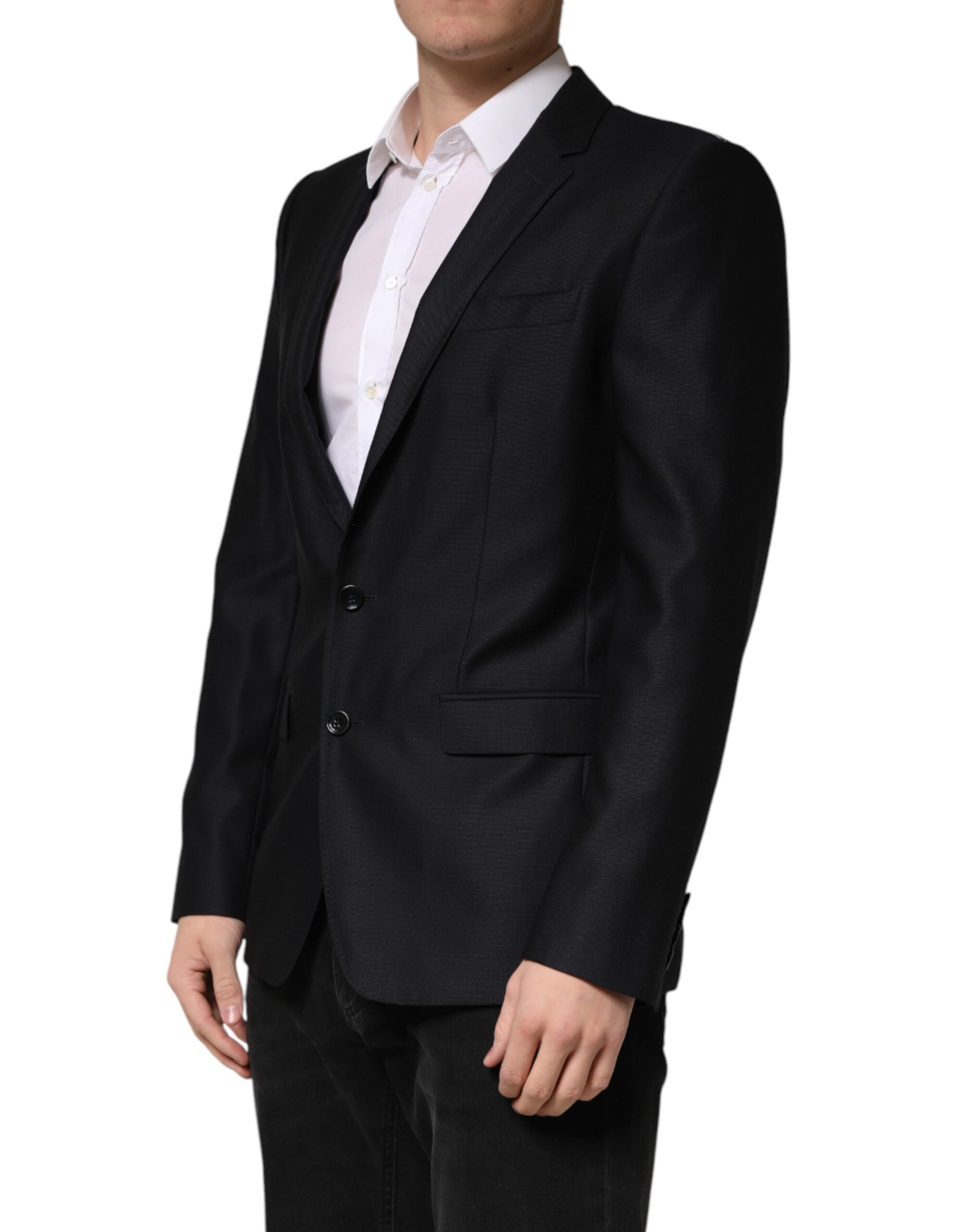 Black MARTINI Single Breasted Jacket Blazer - ventzia