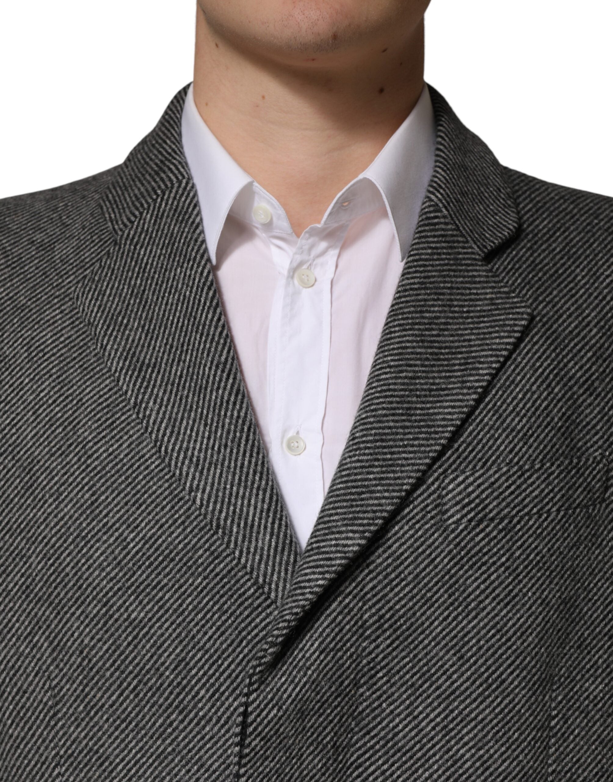 Gray Single Breasted Men Trench Coat Jacket