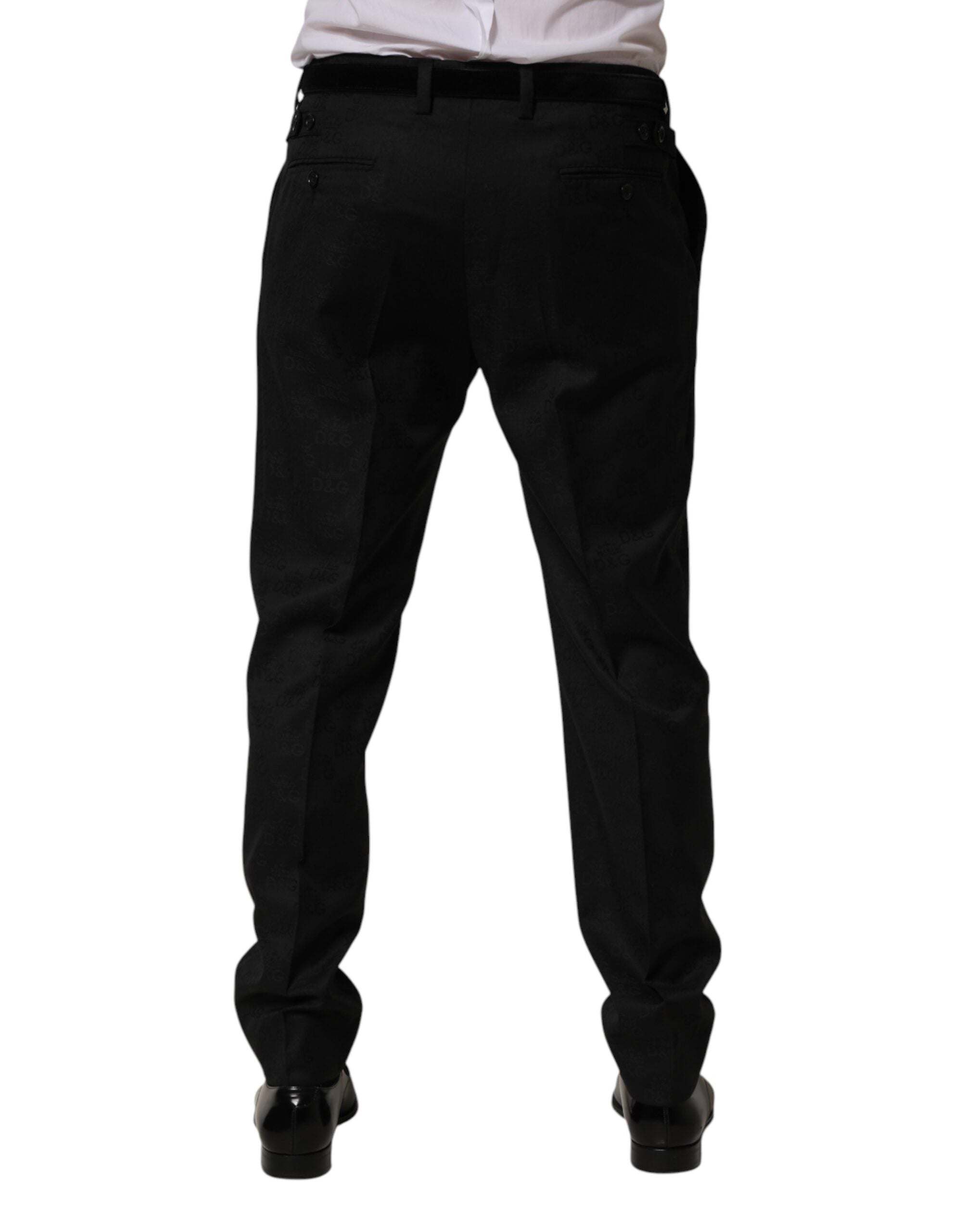 Black Wool Skinny Dress Formal Trouser Pants - ventzia