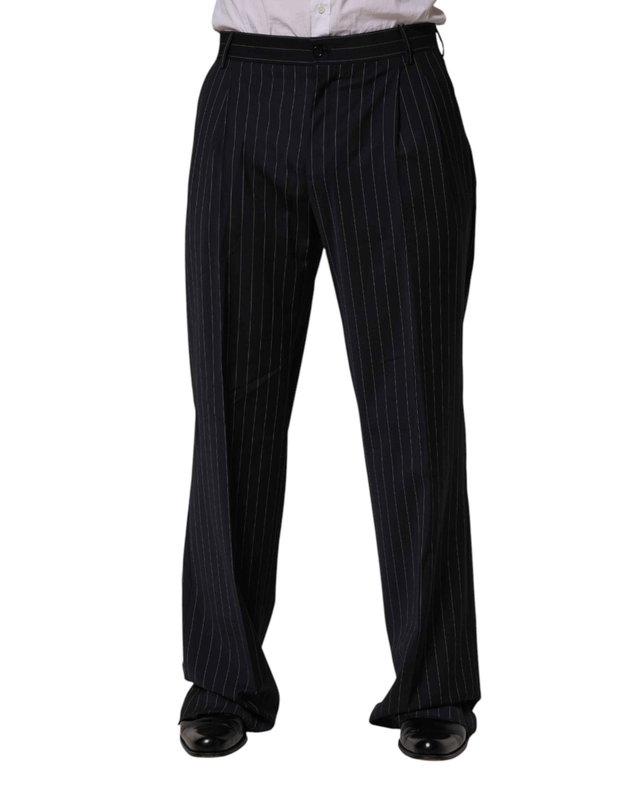 Black Stripe Straight Men Dress Trouser Pants - ventzia