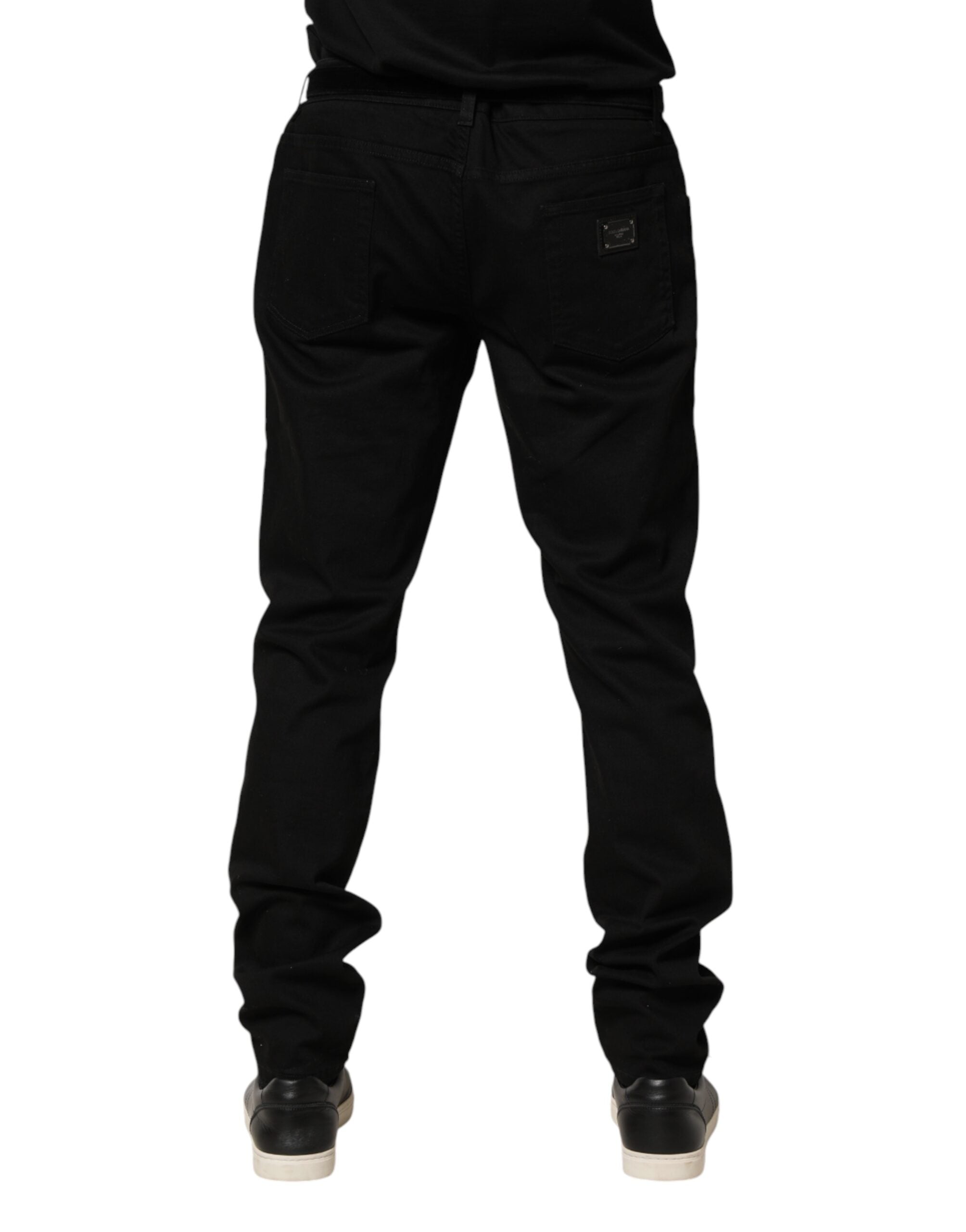Black Sacred Heart Skinny Men Denim Jeans - ventzia