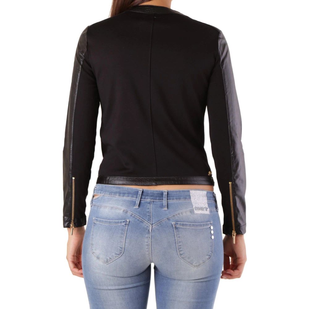Black Viscose Biker Jacket - ventzia