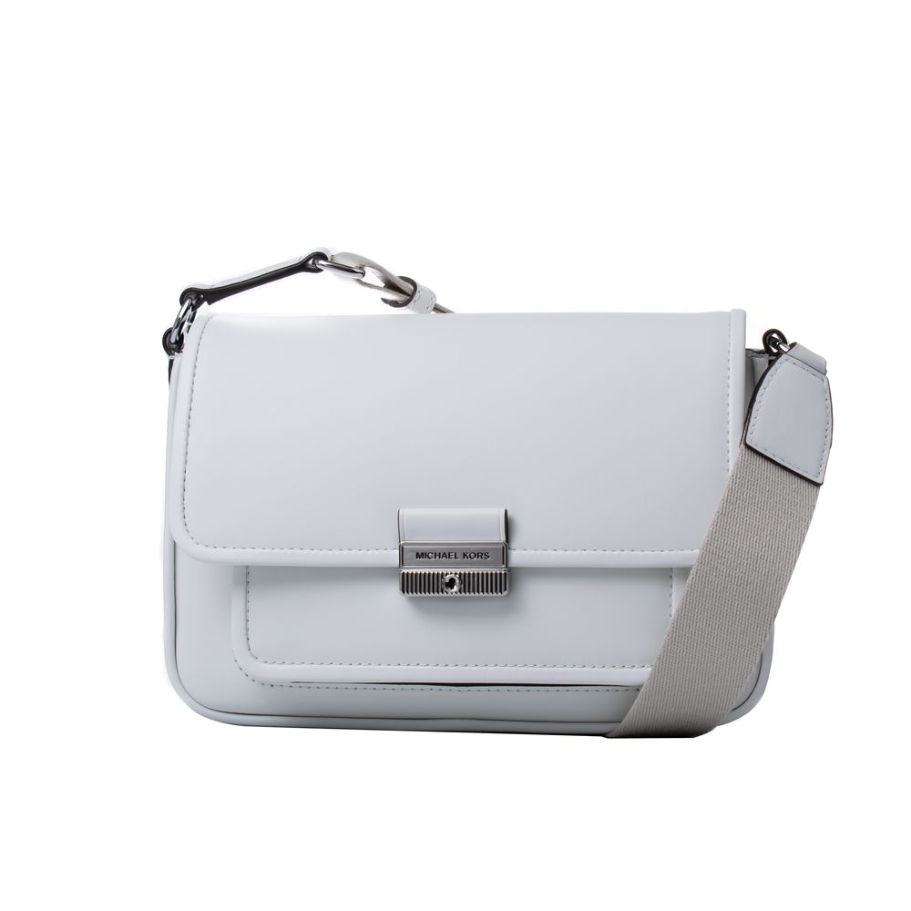 White Leather Shoulder Bag - ventzia