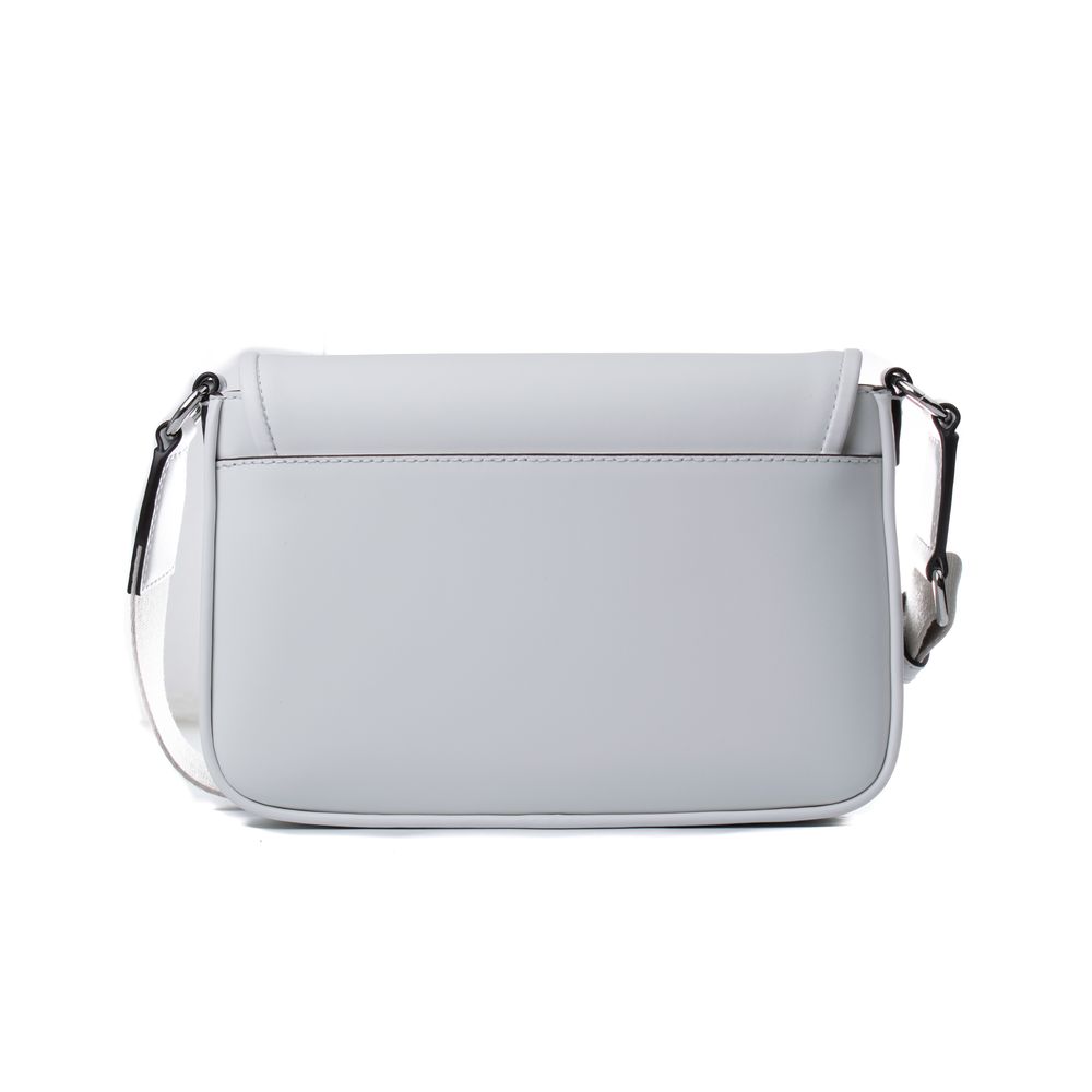 White Leather Shoulder Bag - ventzia