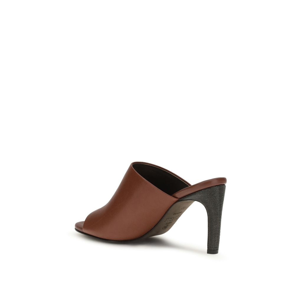 Brown Calf Leather Bos Taurus Sandals - ventzia