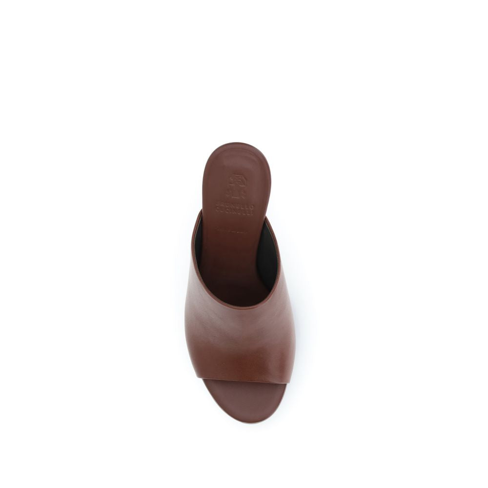 Brown Calf Leather Bos Taurus Sandals - ventzia
