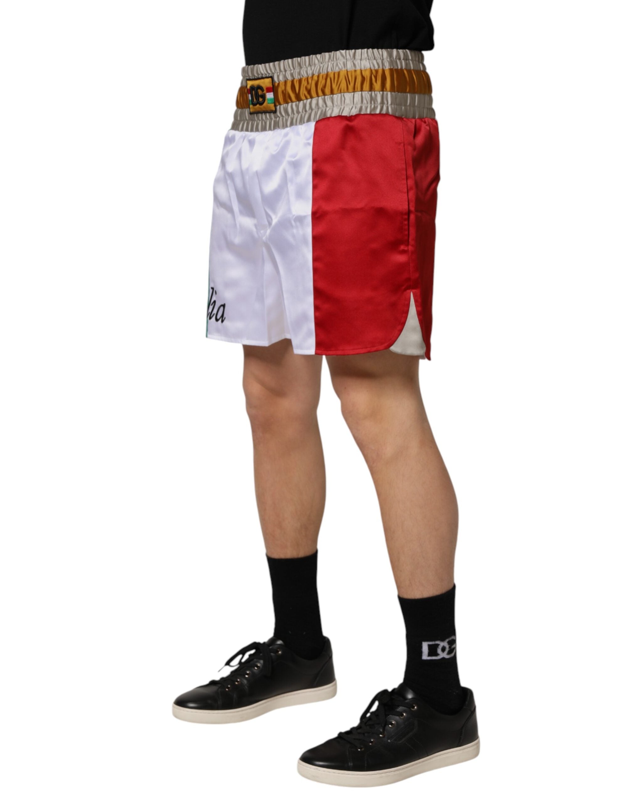 Multicolor Italia Polyester Bermuda Shorts - ventzia