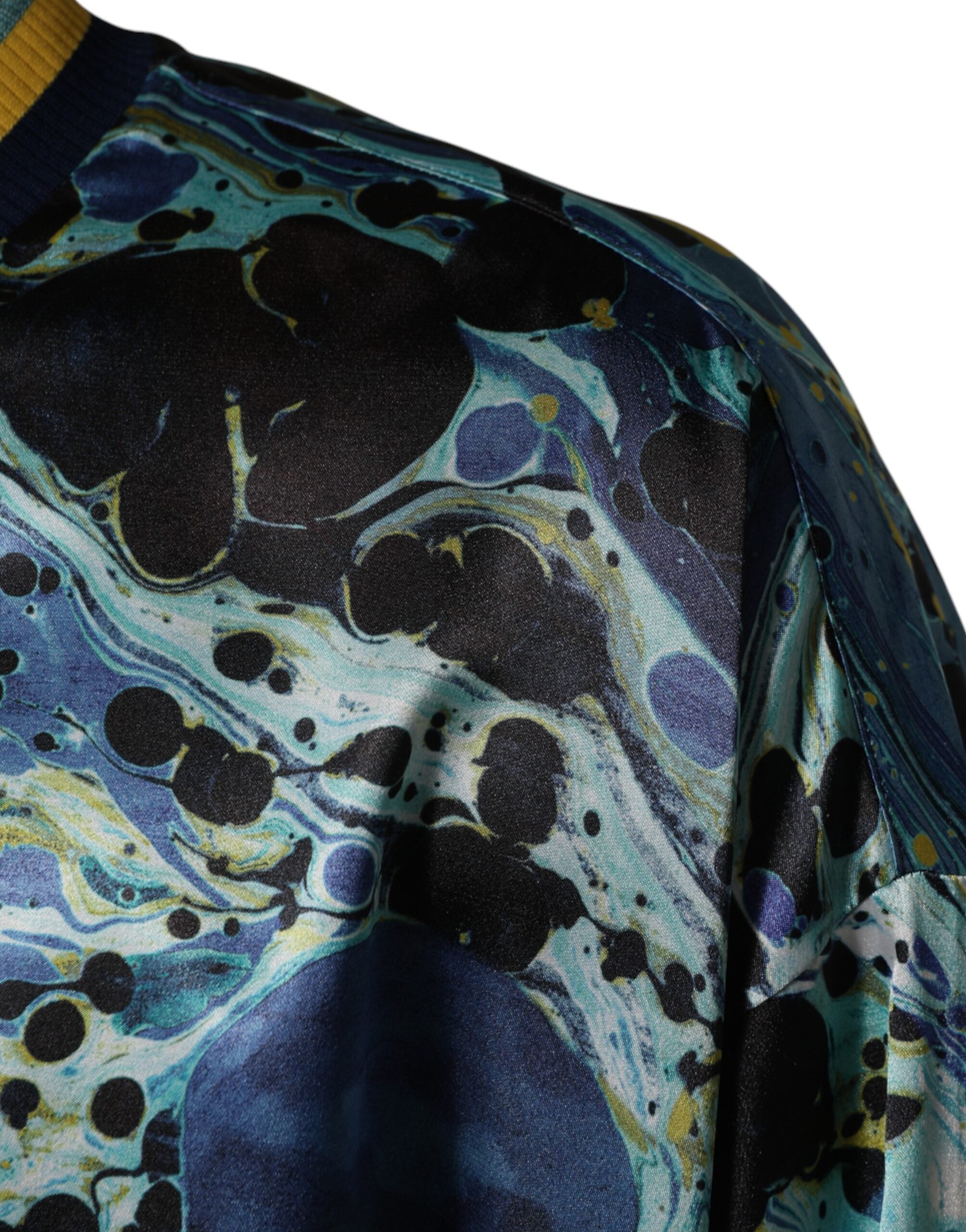 Multicolor Marble Print Pullover Sweater - ventzia