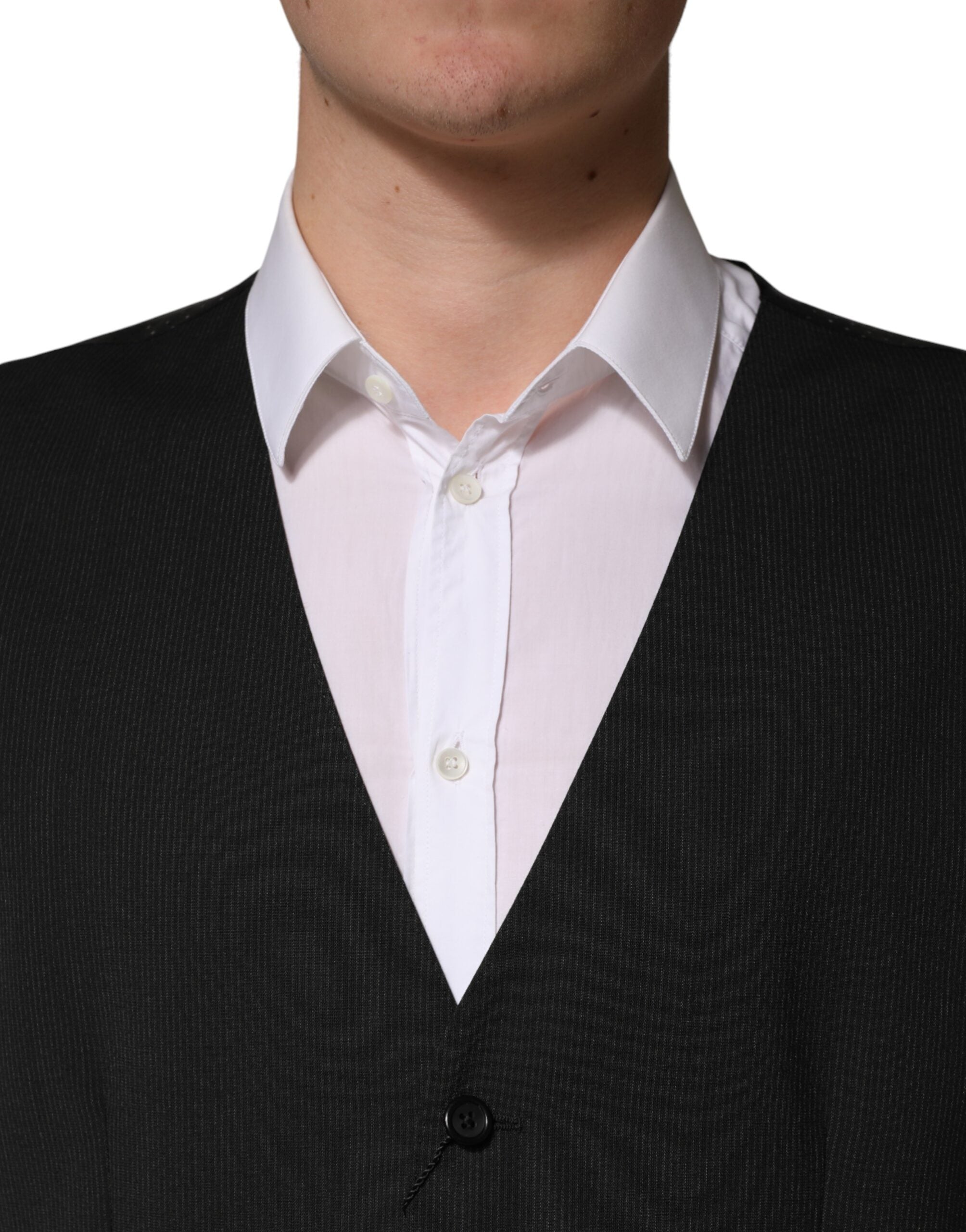 Black Wool Dress Men Formal Waistcoat Vest - ventzia
