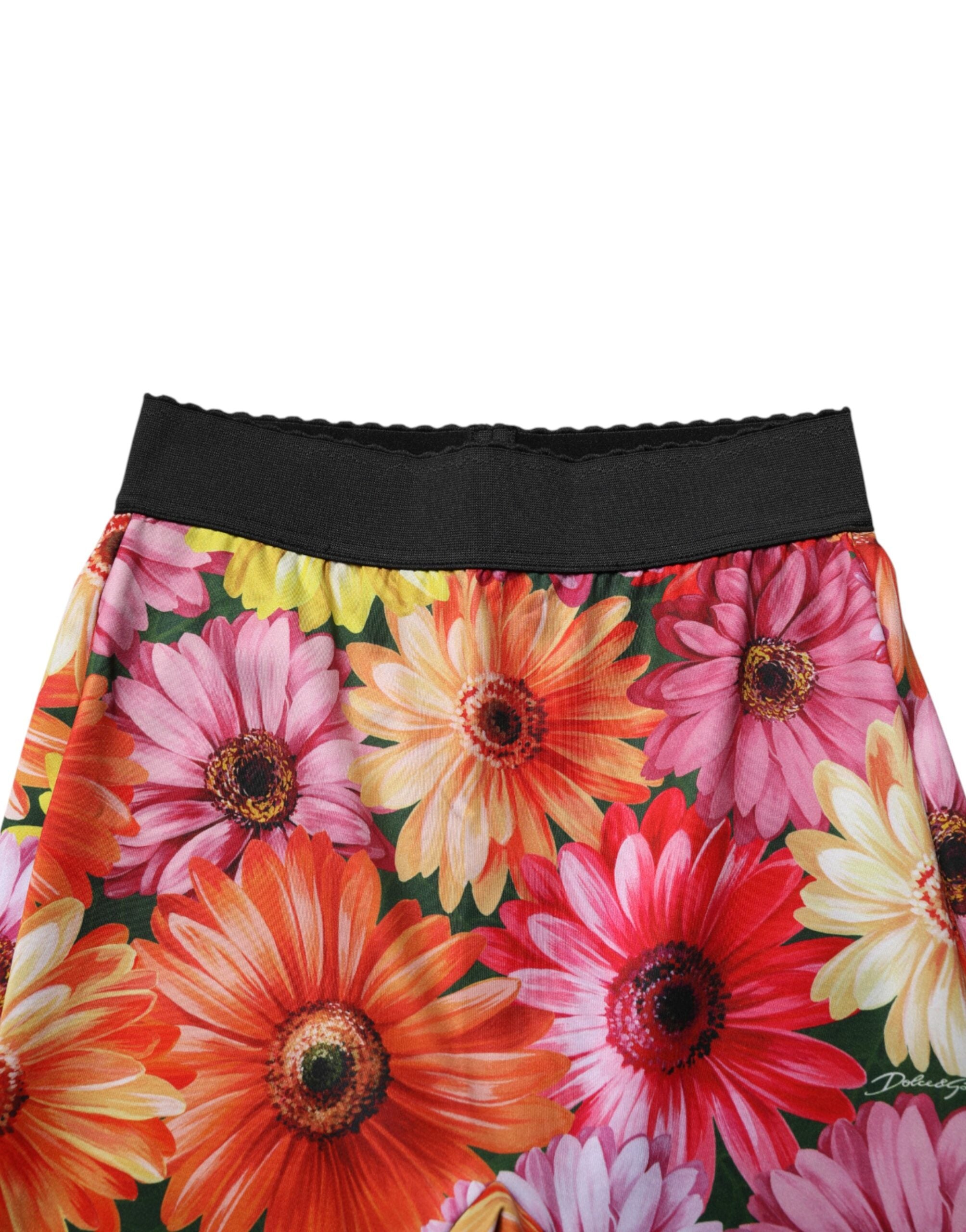 Multicolor Floral Leggings StretchWaist Pants - ventzia