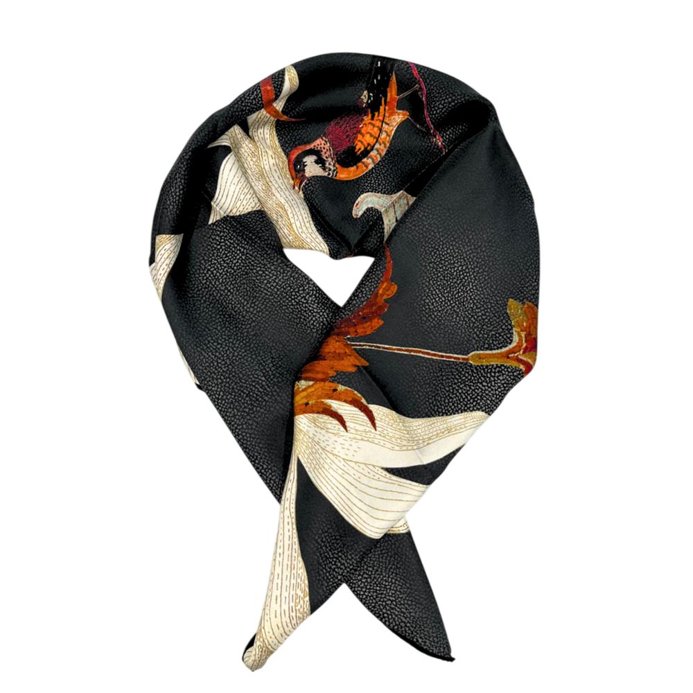 Black Silk Women Scarf - ventzia