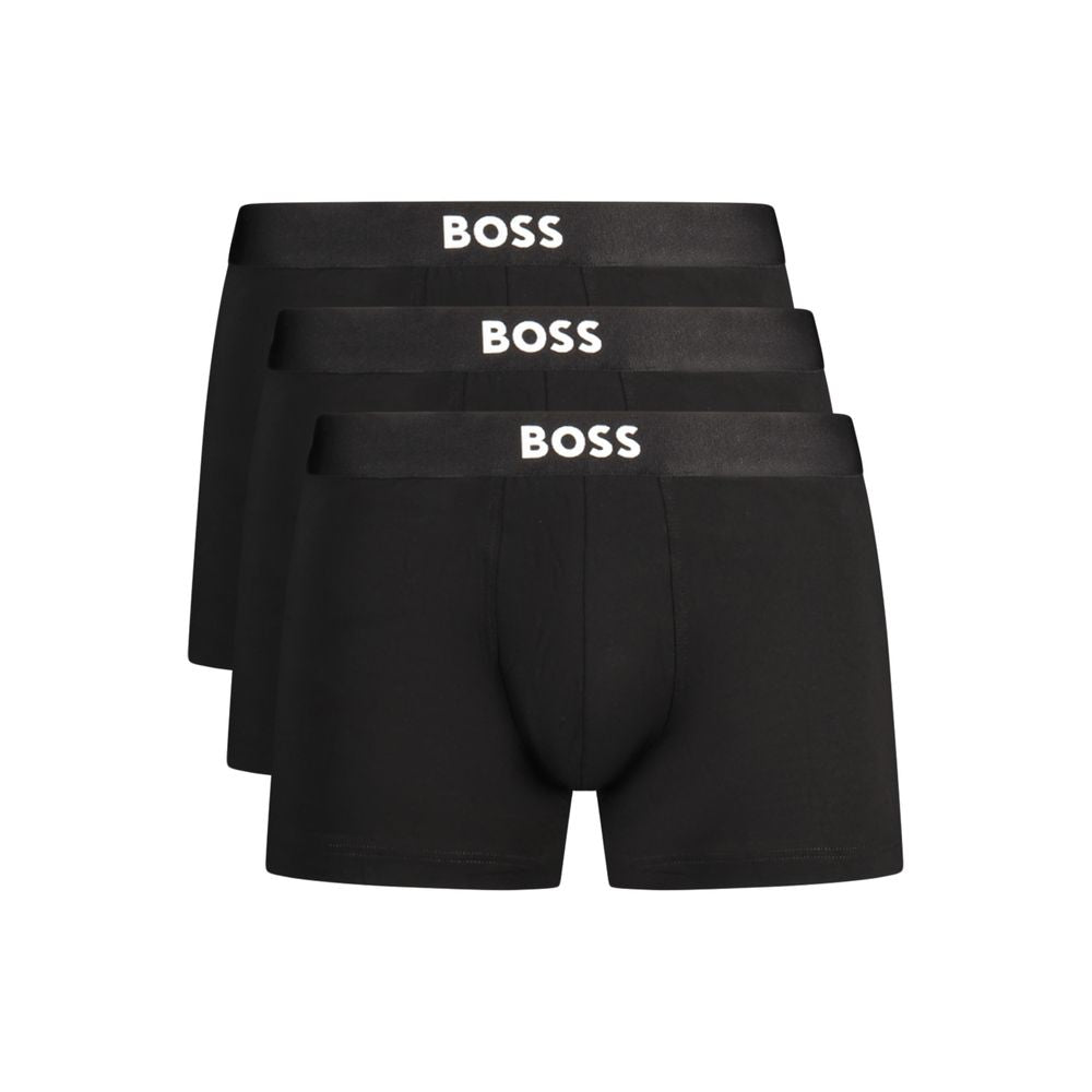 Black Cotton Men's Boxer Shorts - ventzia
