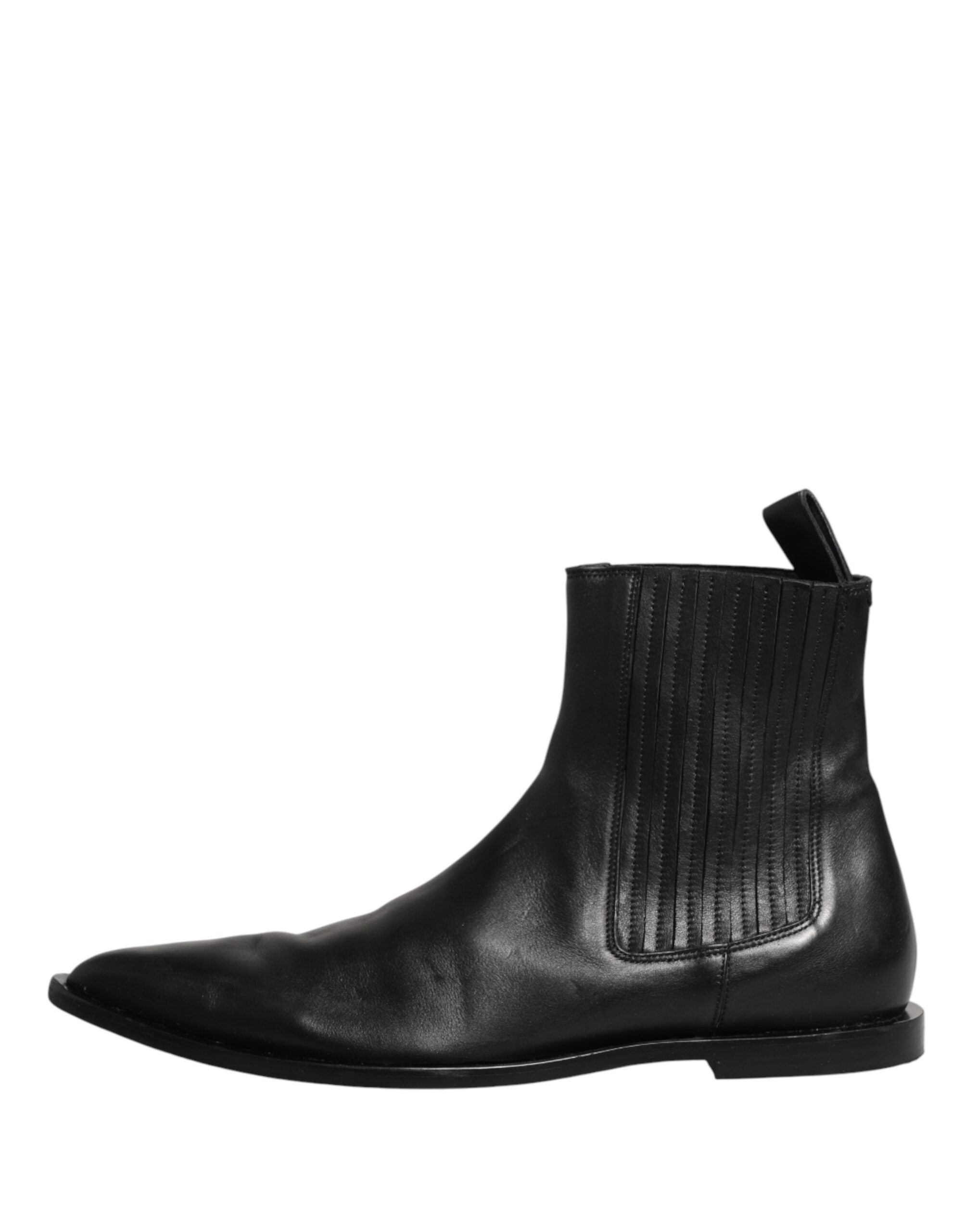 Black Chelsea Men Short Ankle Boots Shoes - ventzia