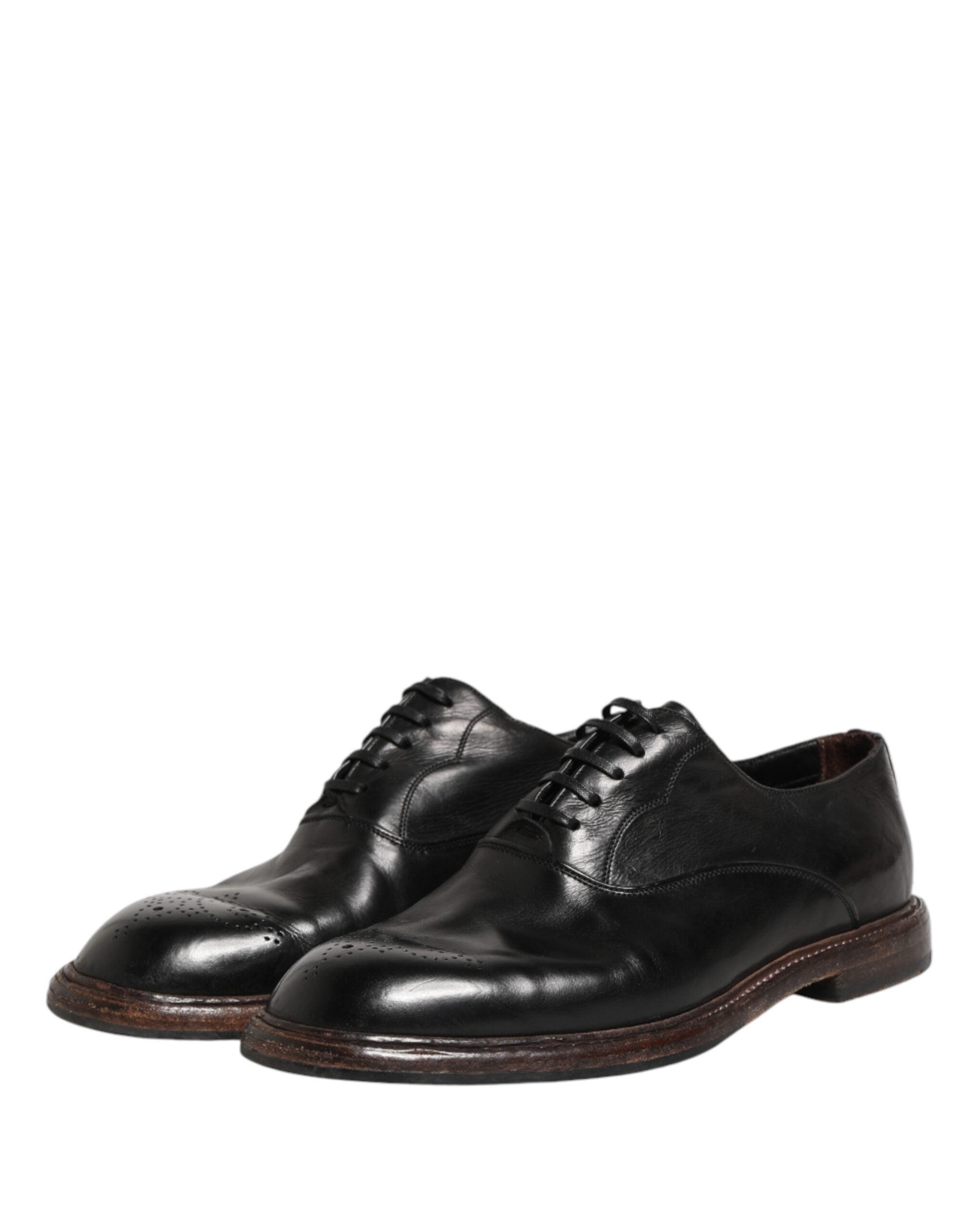 Black Calfskin Leather Oxford Dress Shoes - ventzia