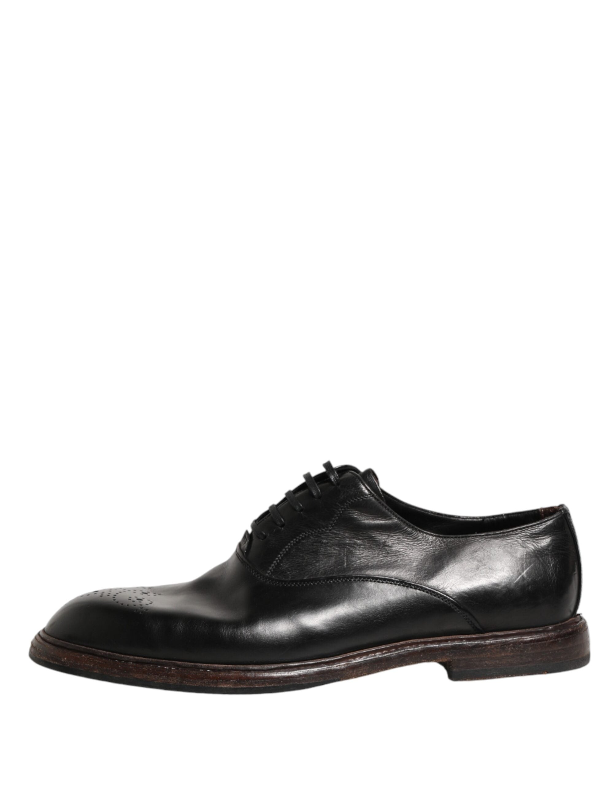 Black Calfskin Leather Oxford Dress Shoes - ventzia