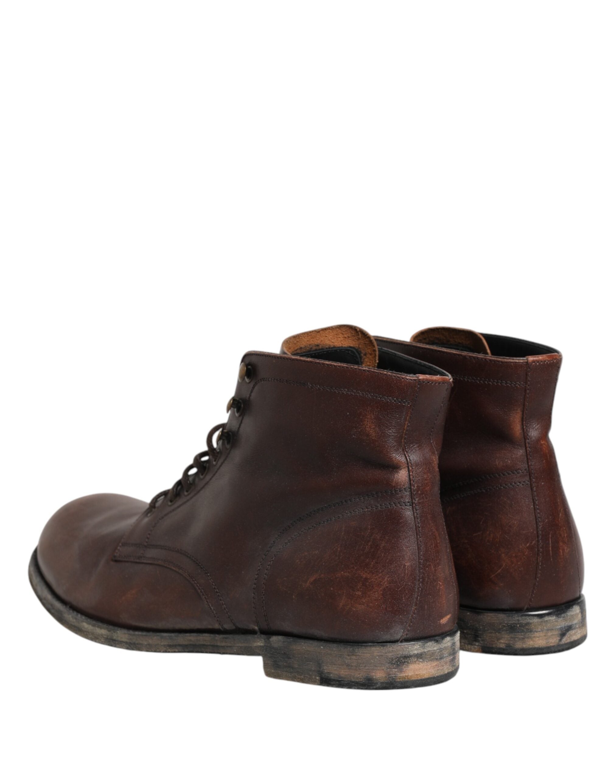 Brown Lace Up Short Ankle Boots Men Shoes - ventzia