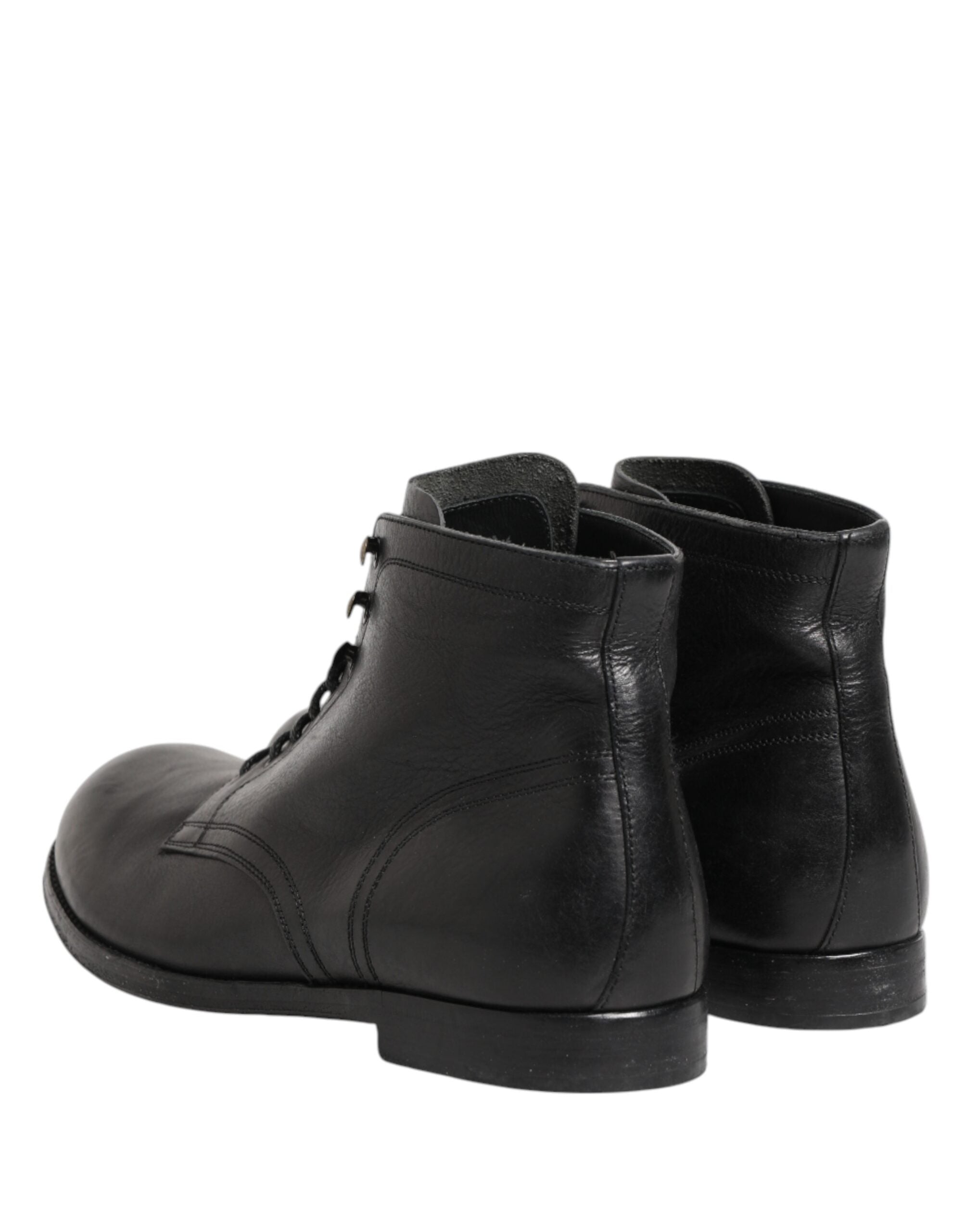 Black Lace Up Short Ankle Boots Men Shoes - ventzia