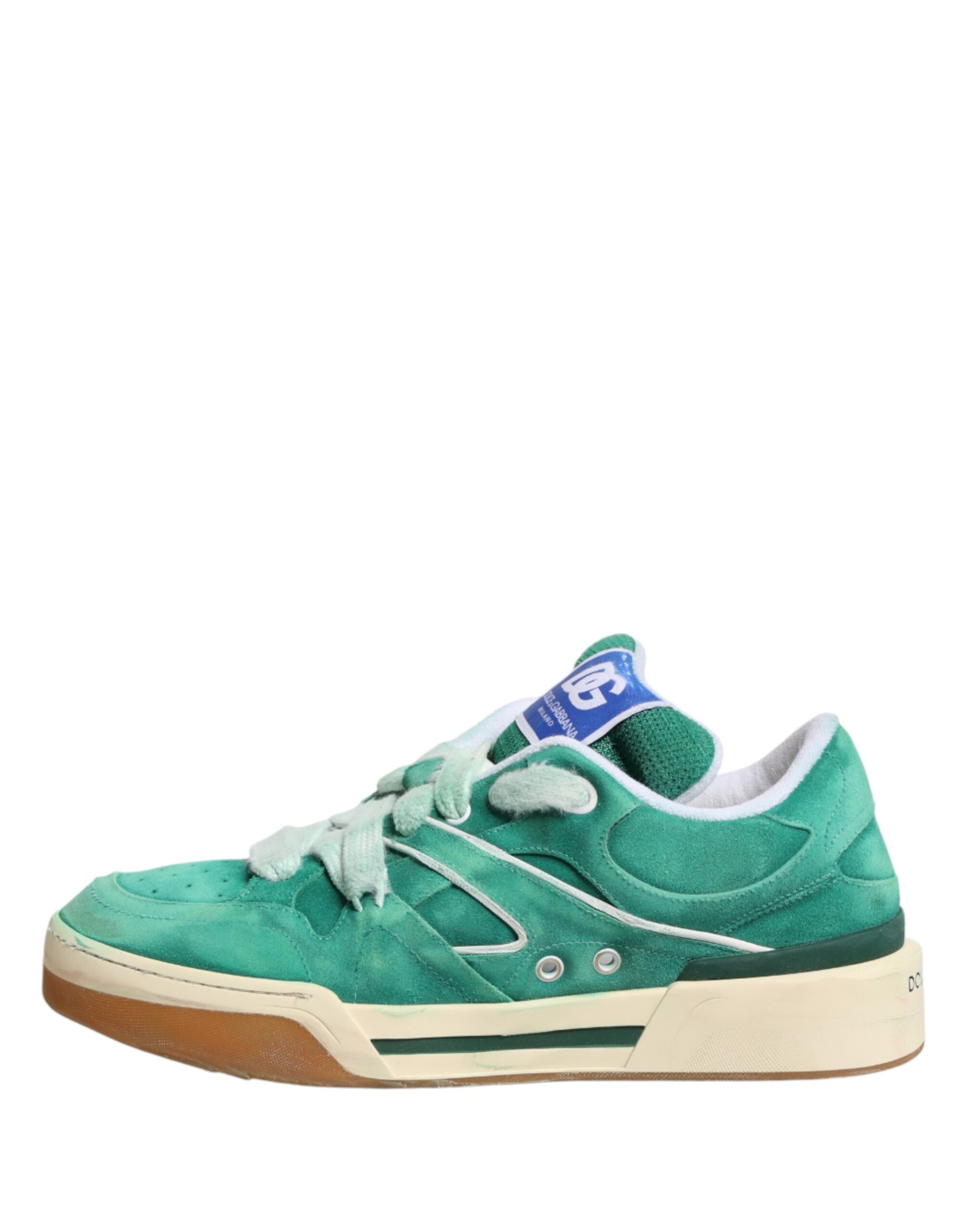 Green Suede New Roma Low Top Sneakers Shoes - ventzia