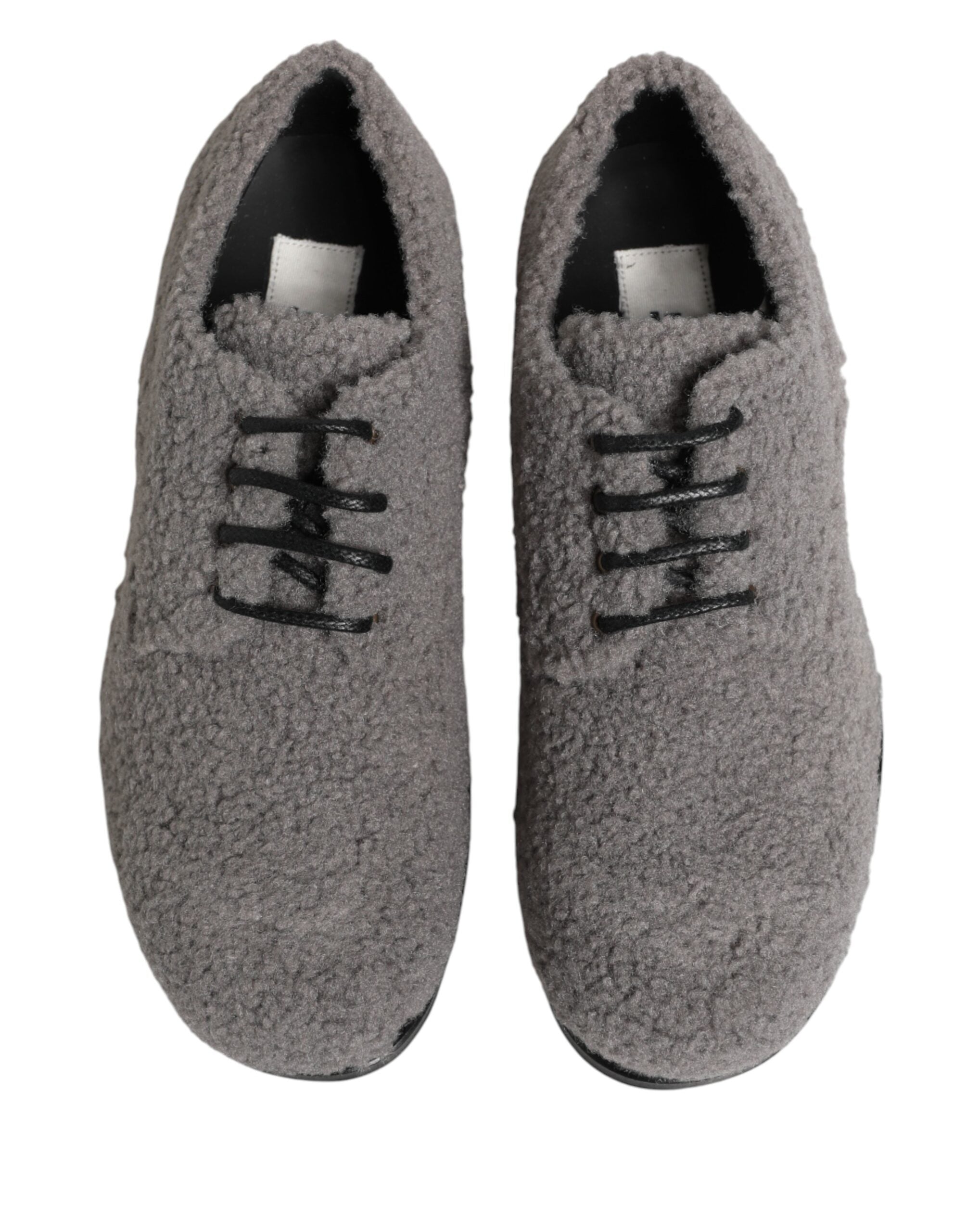 Gray Fleece Lace Up Men Derby Dress Shoes - ventzia