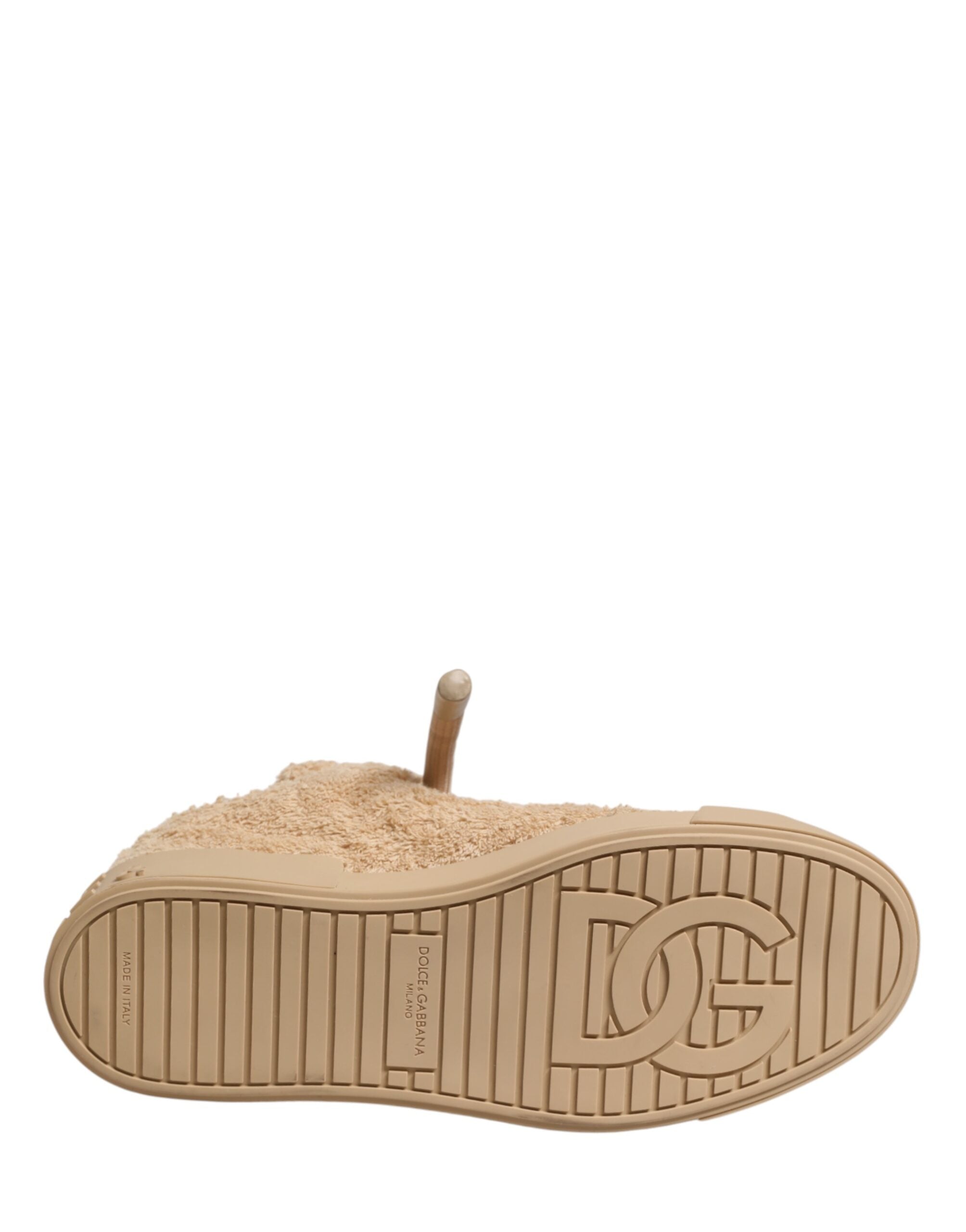 Shoes Beige Faux Shearling Low Top Sneakers - ventzia