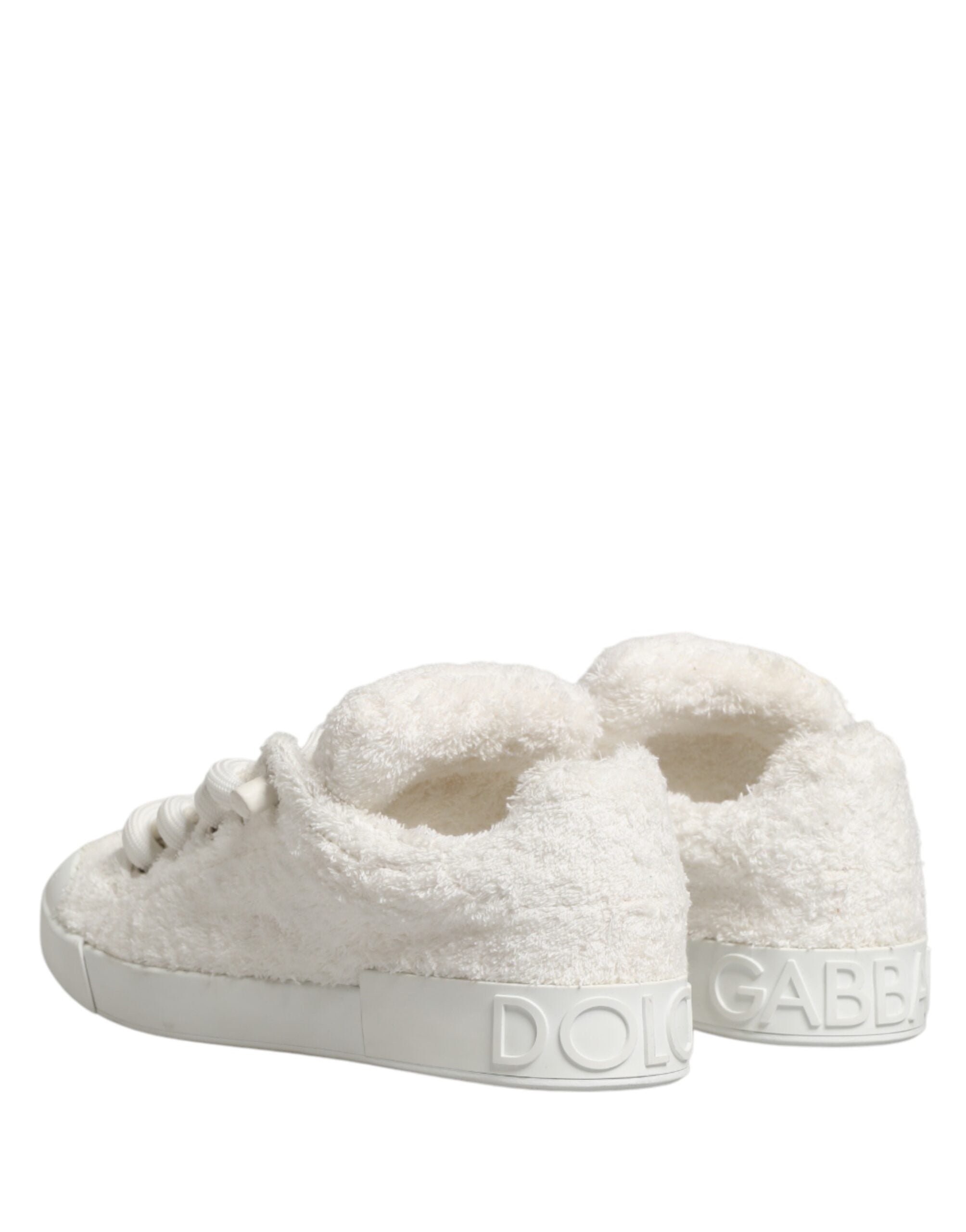 White Faux Shearling Low Top Sneakers  Shoes - ventzia
