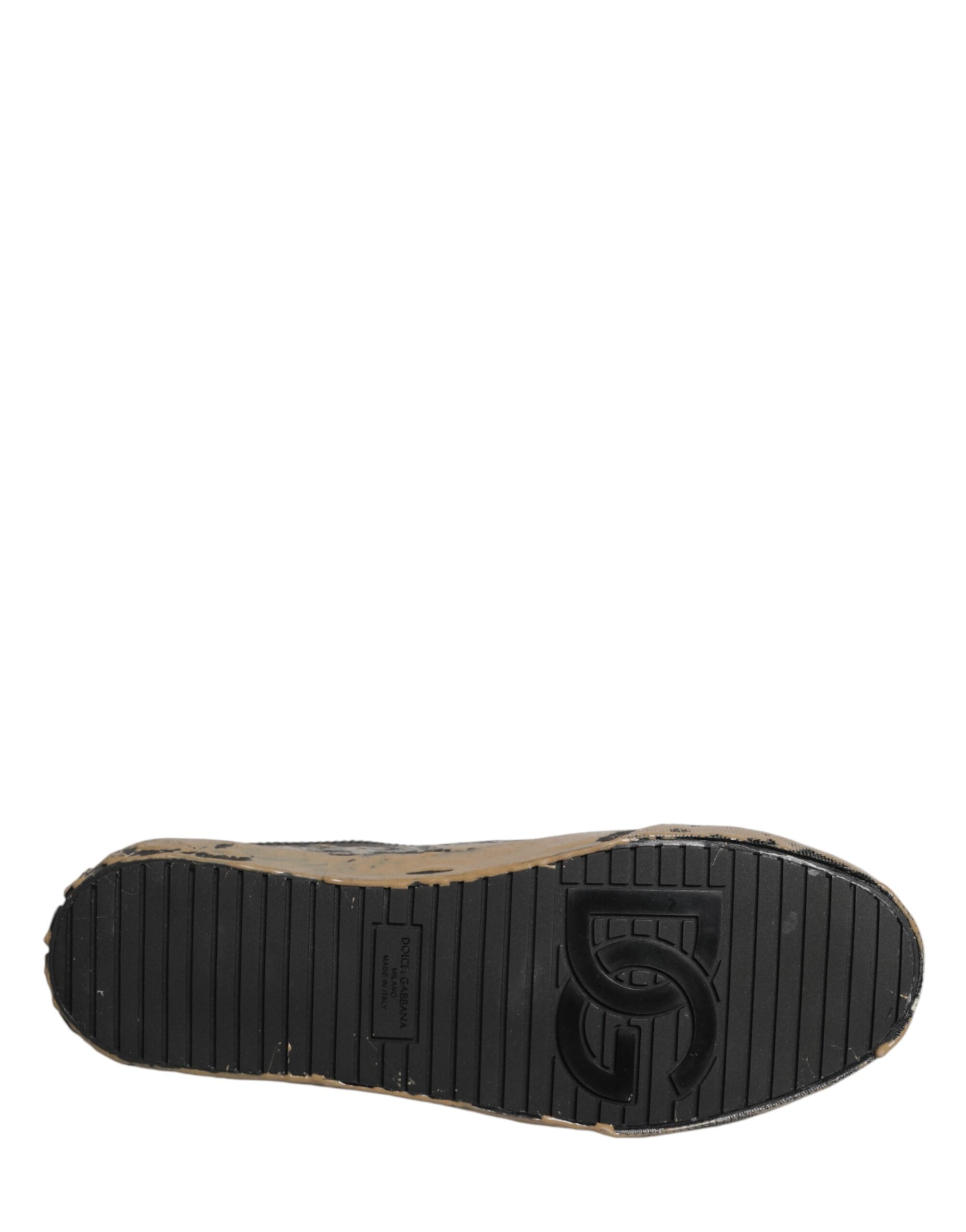 Black Portofino Mud Effect Low Top Sneakers Shoes - ventzia