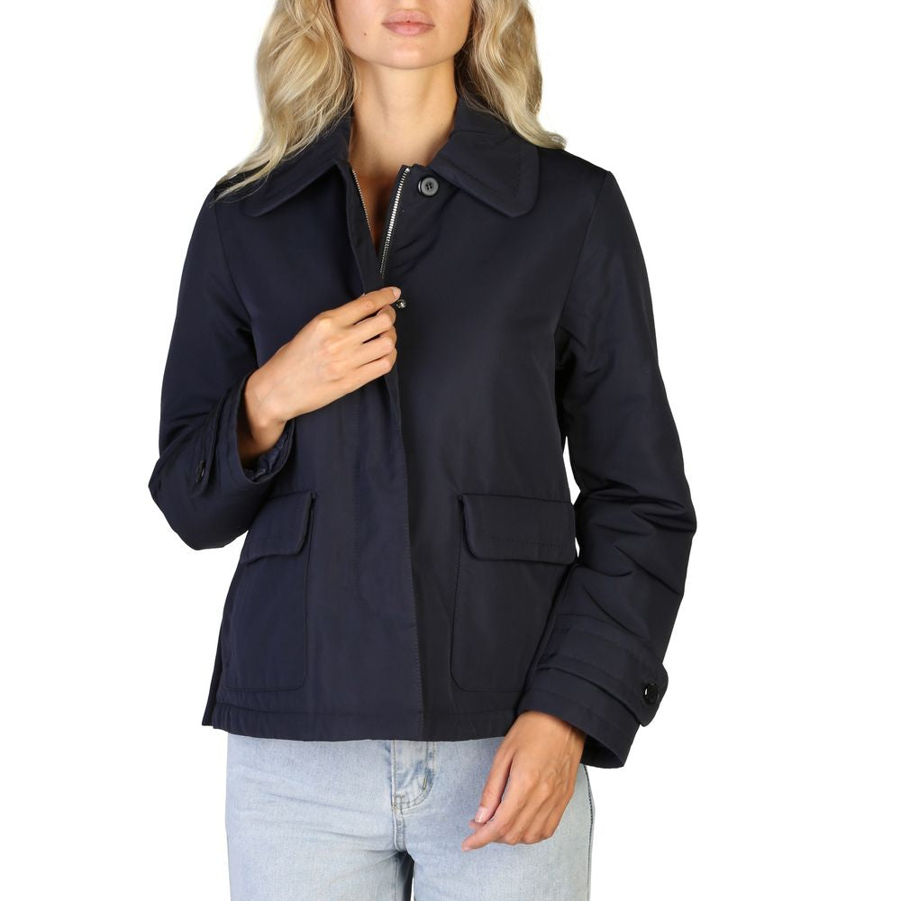Blue Polyester Bomber - ventzia