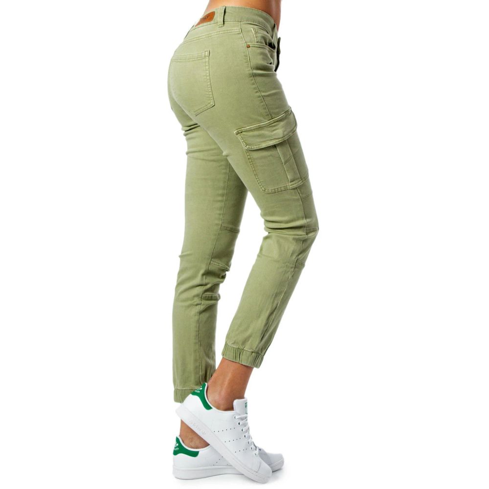 Bicolor Cotton Cargo Pants - ventzia