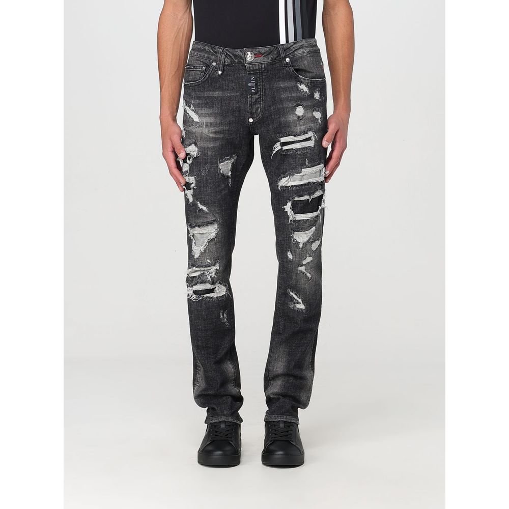 Gray Denim Slim Fit Jeans