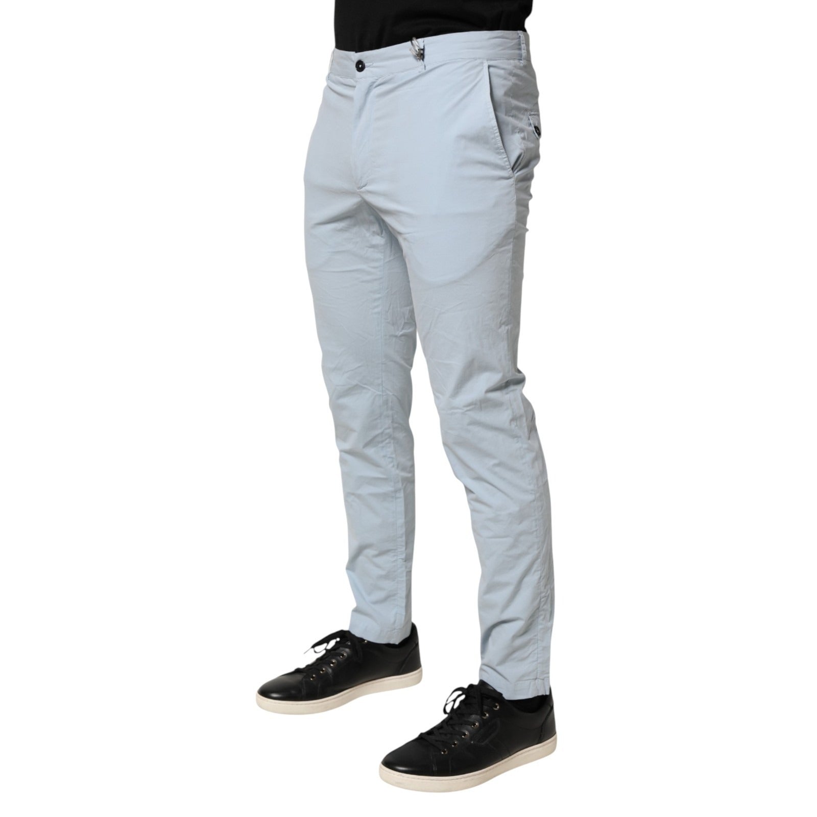 Light Blue Skinny Dress Trouser Pants - ventzia