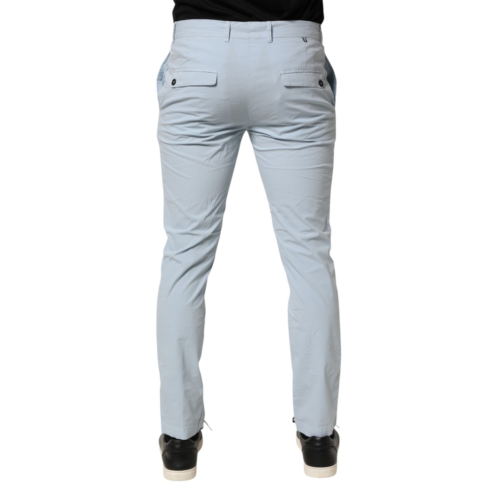 Light Blue Skinny Dress Trouser Pants - ventzia