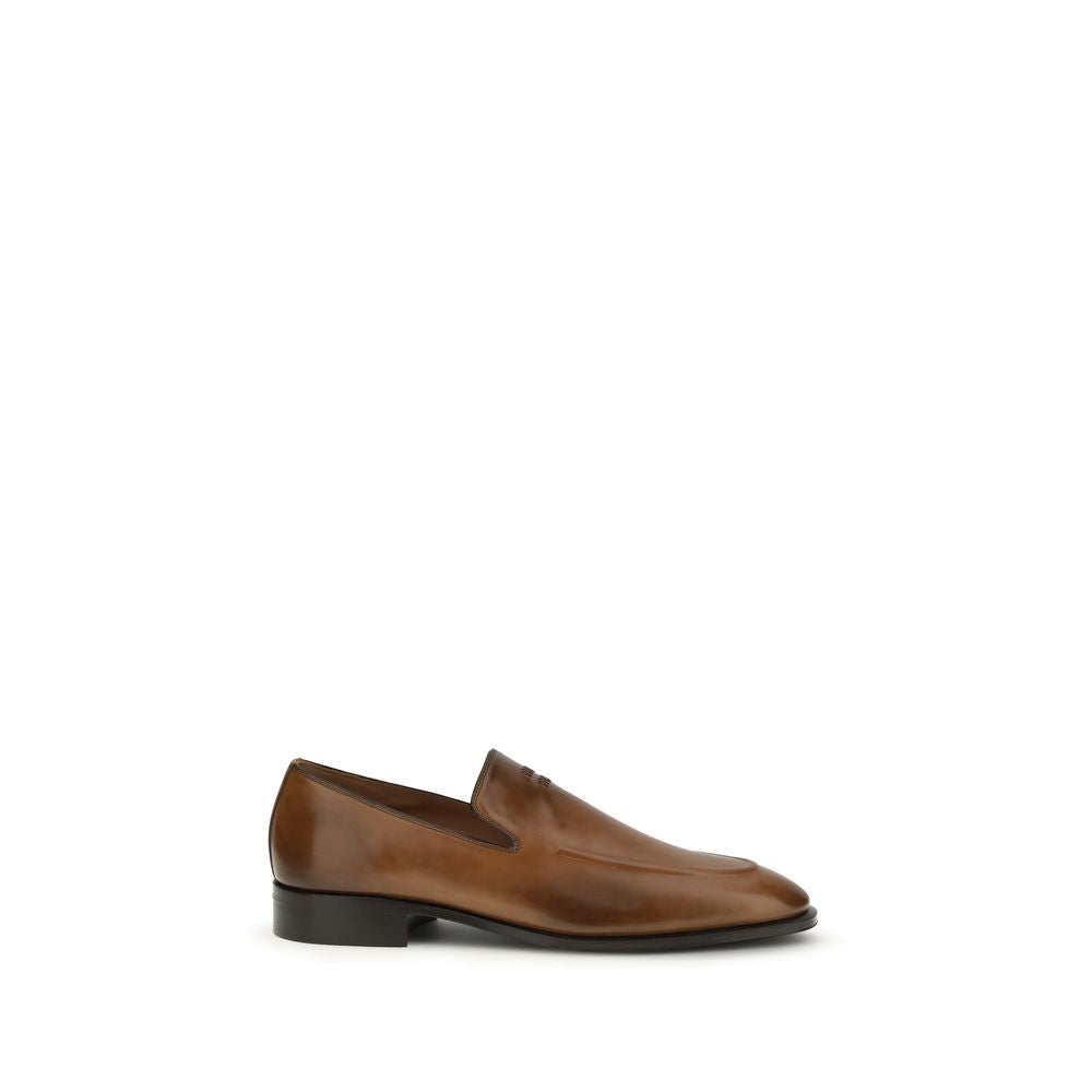 Brown Calf Leather Bos Taurus Slip-On Loafers - ventzia
