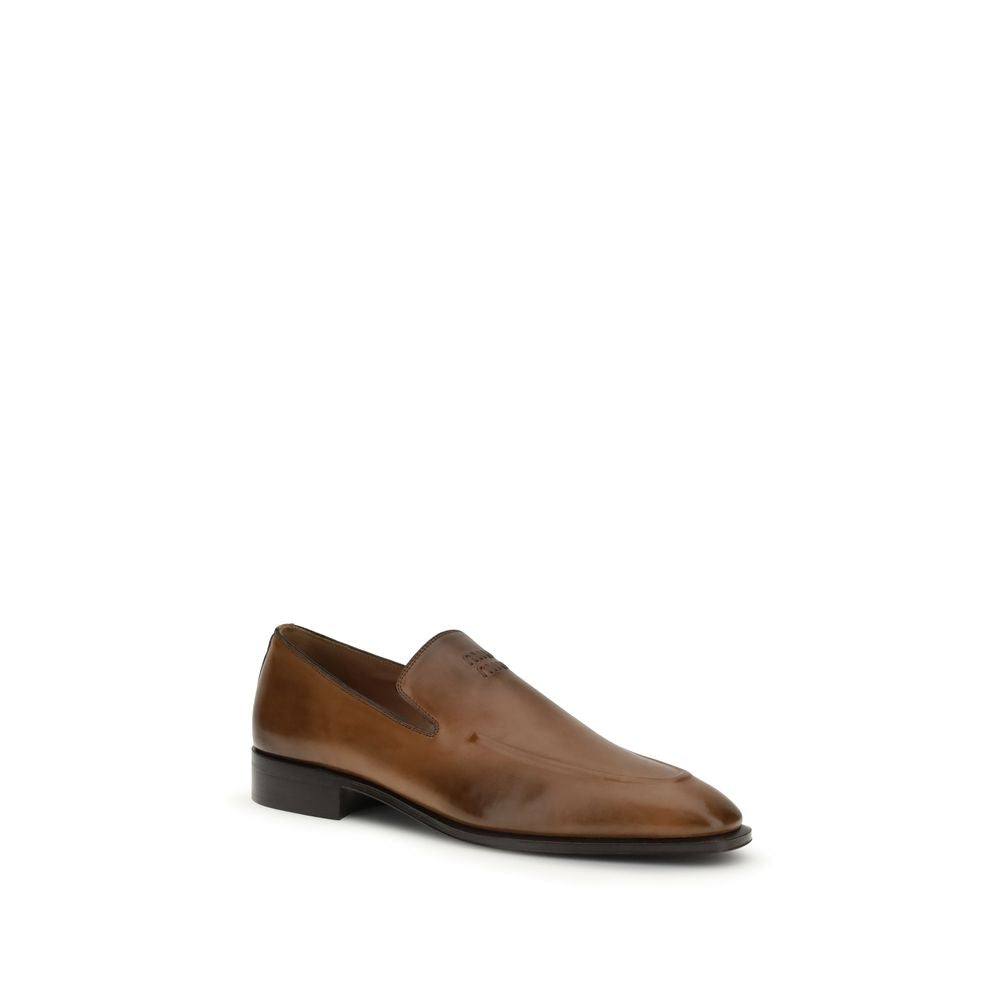 Brown Calf Leather Bos Taurus Slip-On Loafers - ventzia