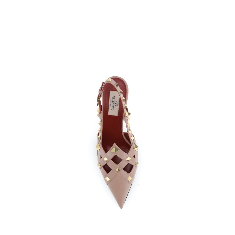 Multicolor Goatskin Mid Heel Pumps
