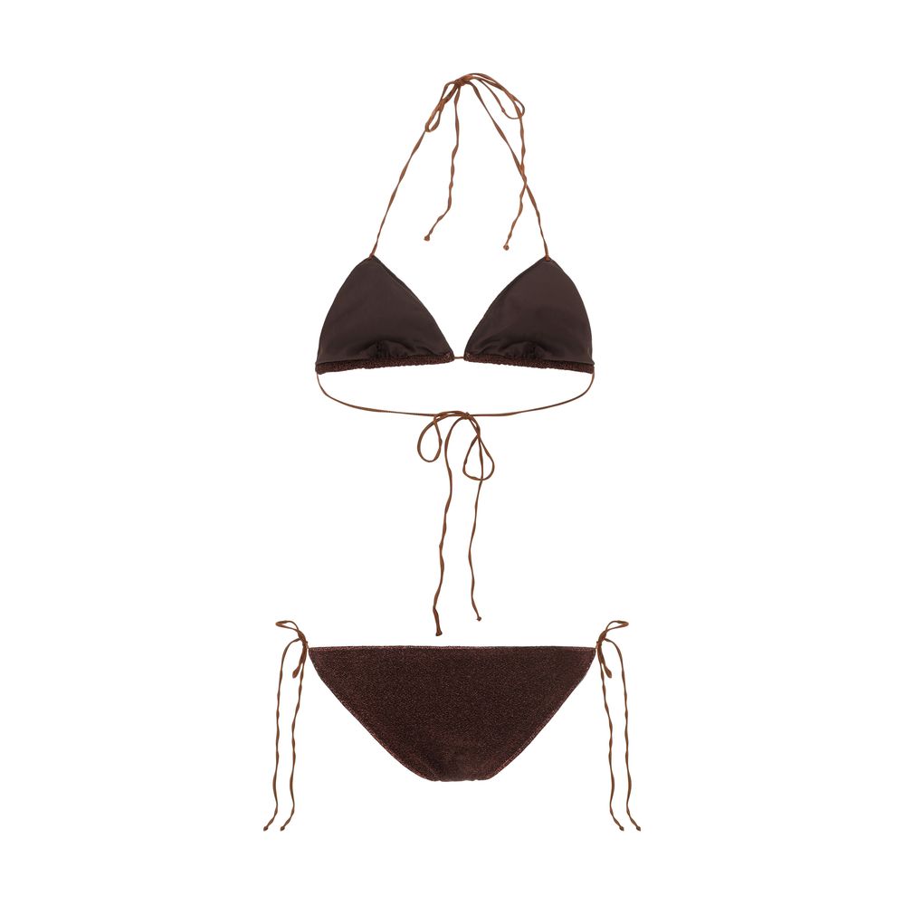 Brown Elastane Bikini - ventzia