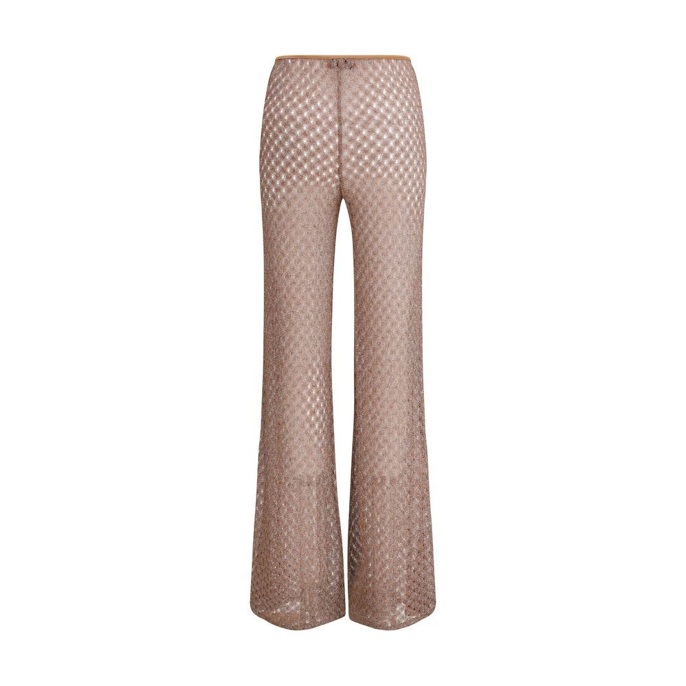 Brown Viscose Flared Pants - ventzia