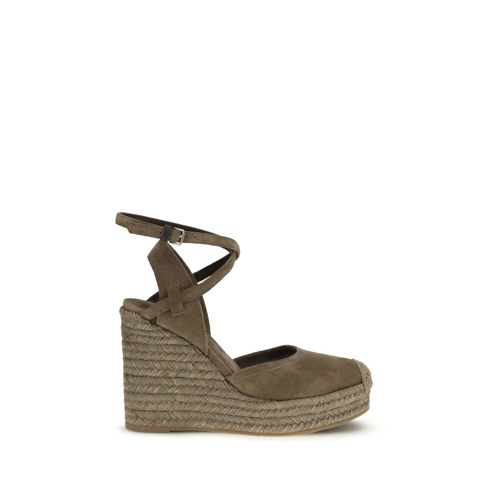 Beige Calf Leather Bos Taurus Espadrilles - ventzia