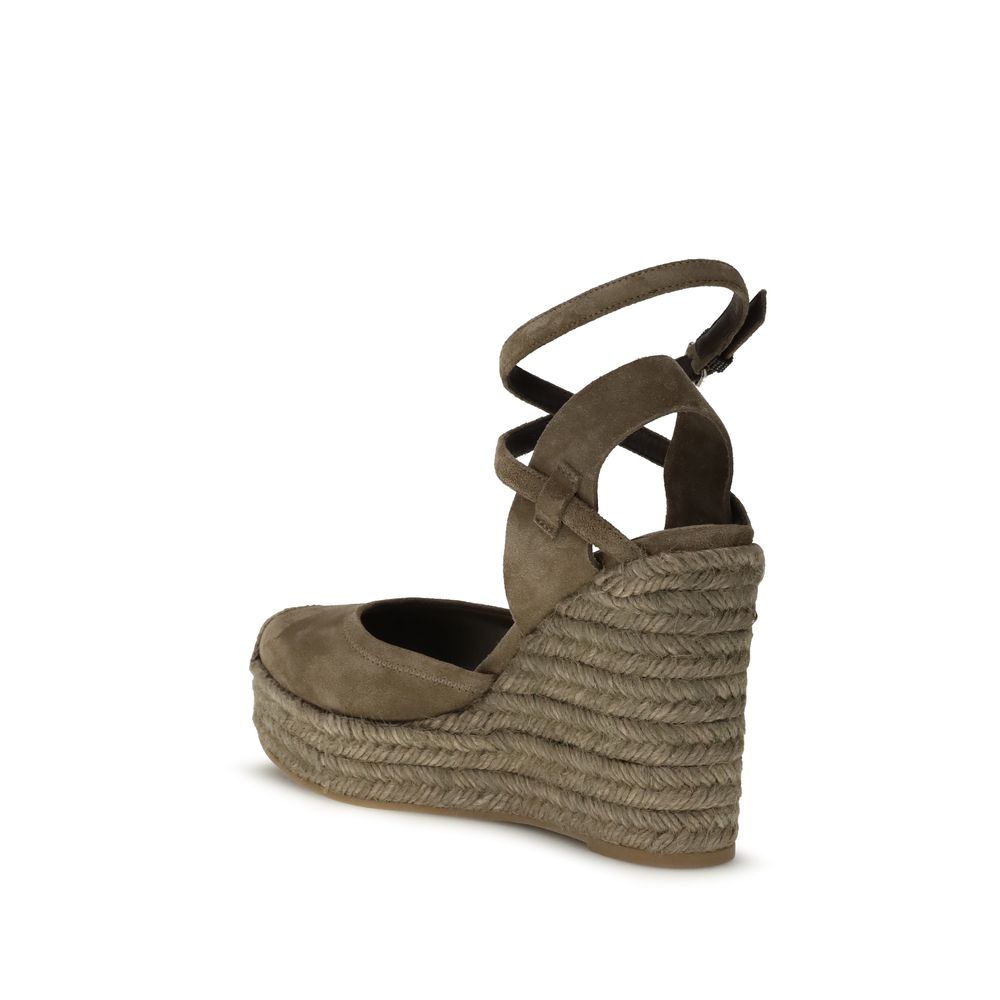 Beige Calf Leather Bos Taurus Espadrilles - ventzia
