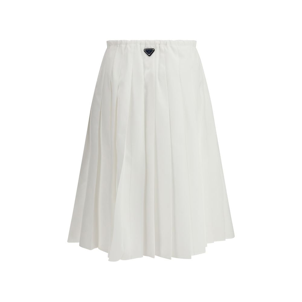 White Cotton Long Skirt - ventzia