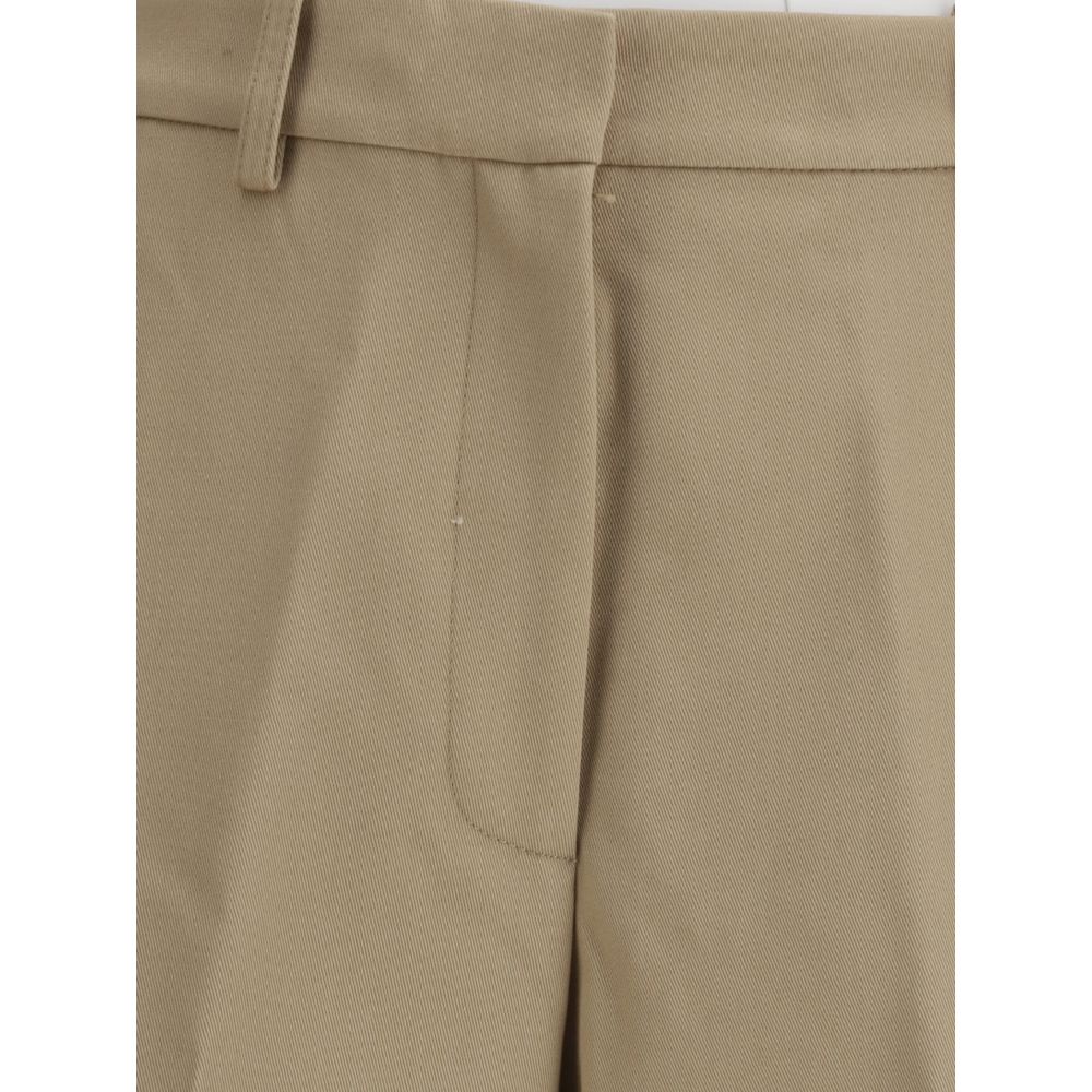 Beige Cotton Cargo Pants - ventzia