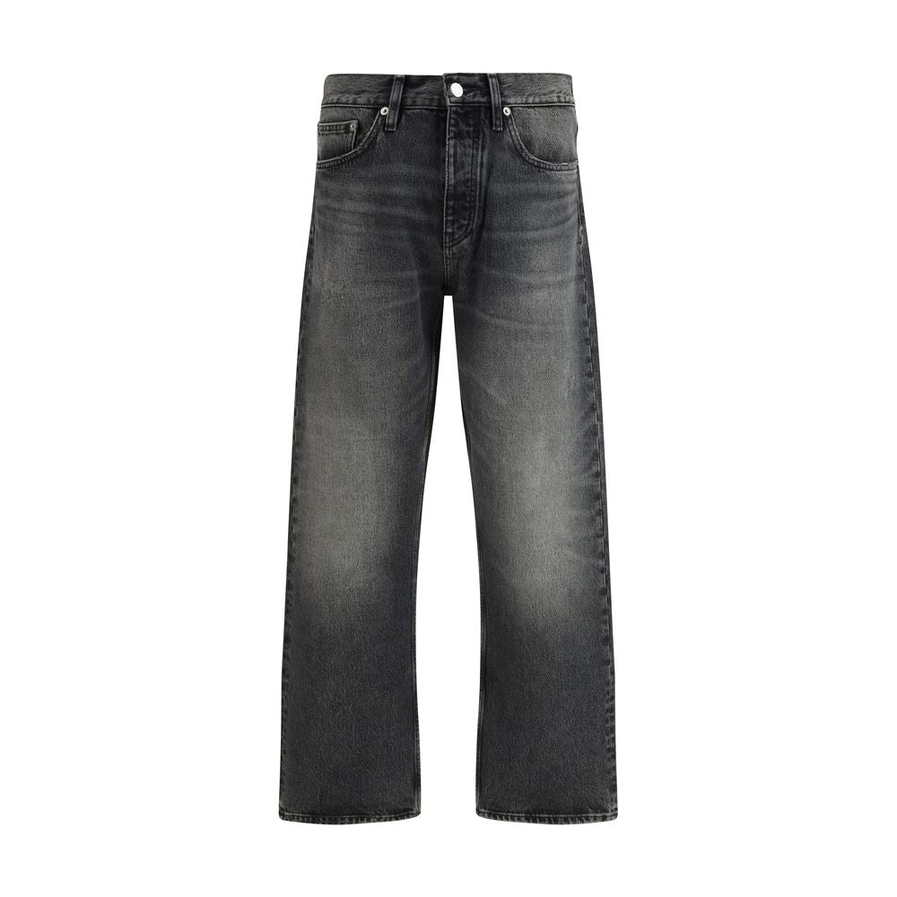 Black Cotton Relaxed Fit Jeans - ventzia
