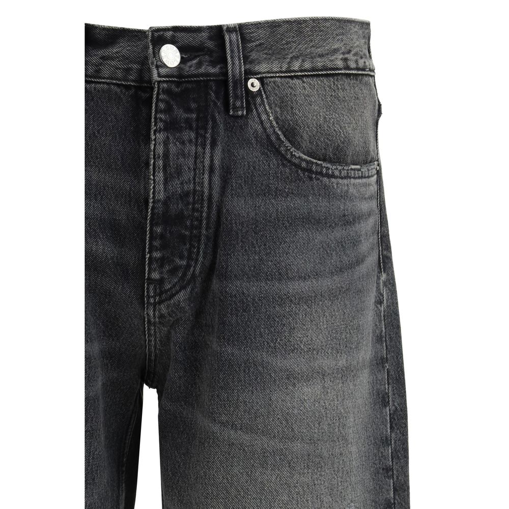 Black Cotton Relaxed Fit Jeans - ventzia