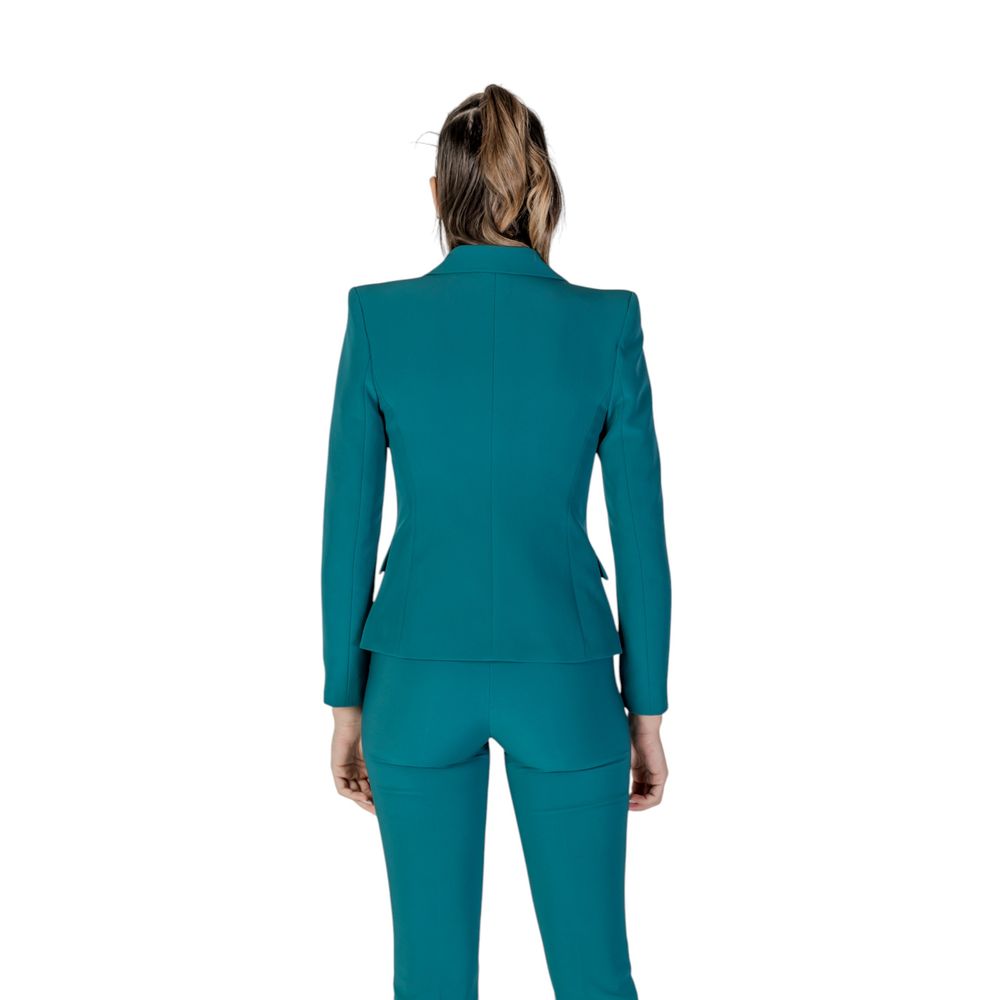 Black Polyester Blazer - ventzia