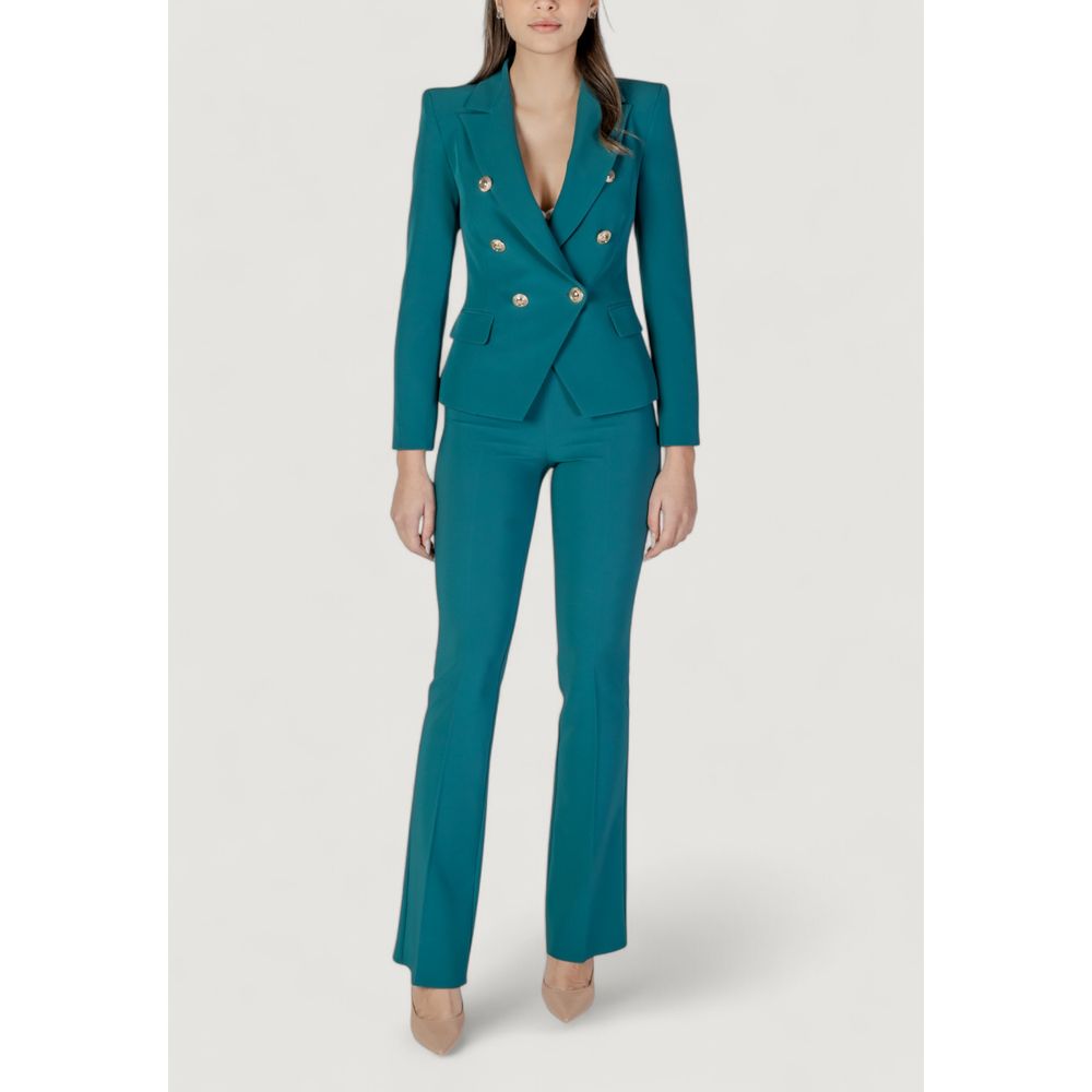 Black Polyester Blazer - ventzia