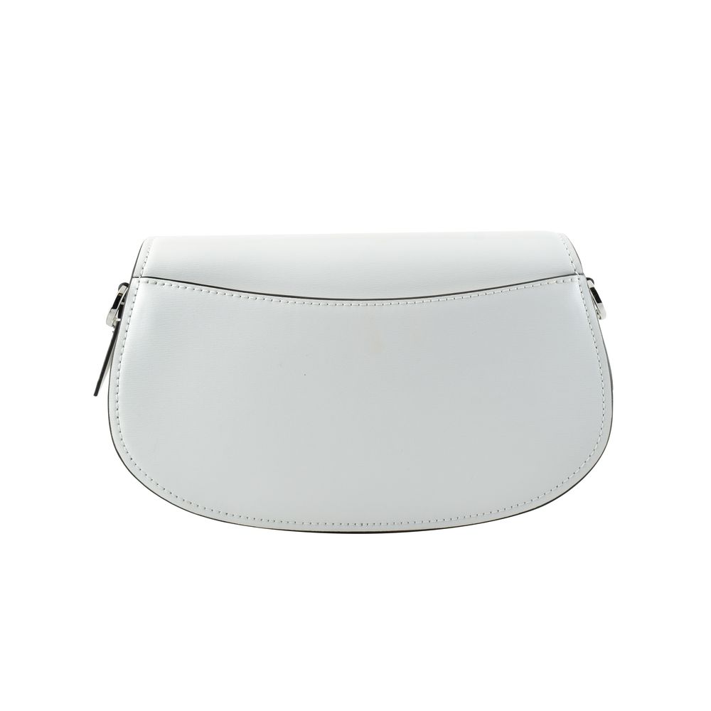 White Leather Shoulder Bag - ventzia