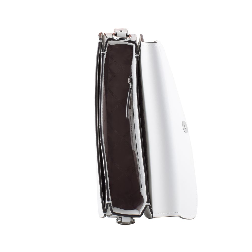 White Leather Shoulder Bag - ventzia