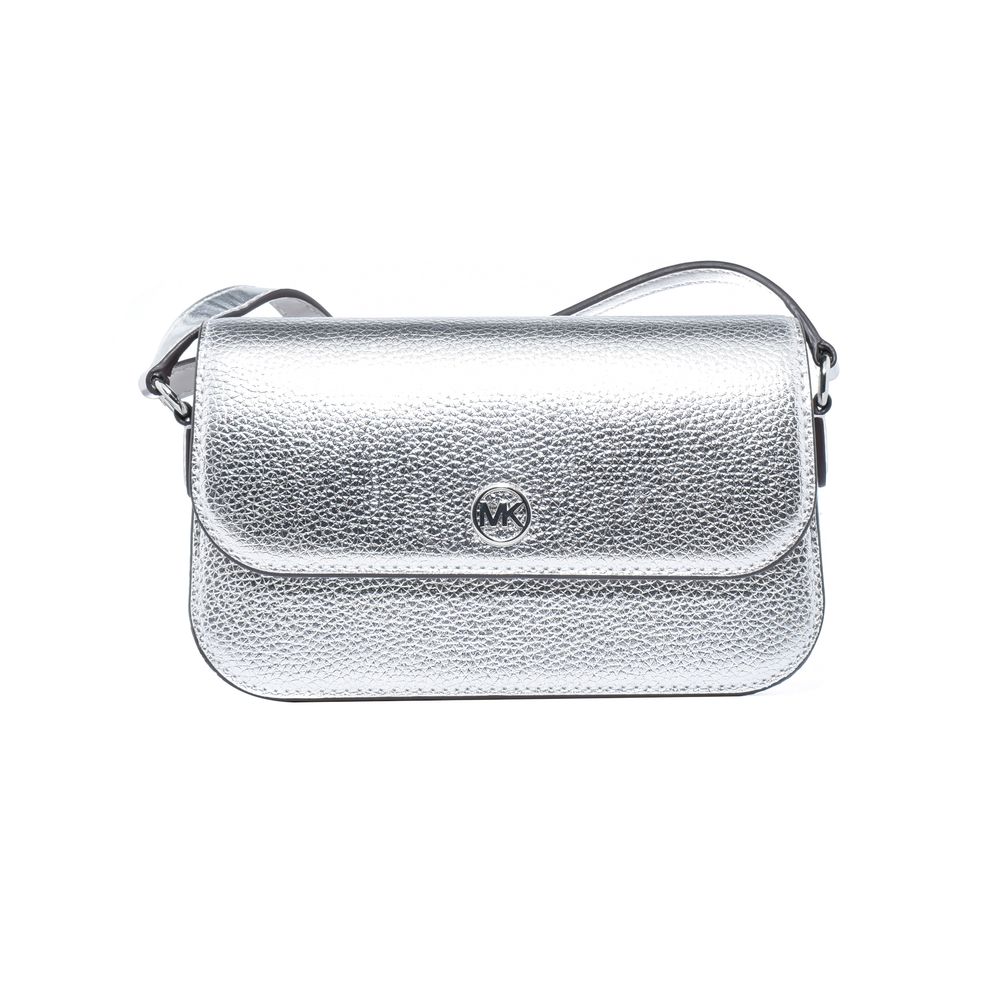 Gray Leather Shoulder Bag - ventzia